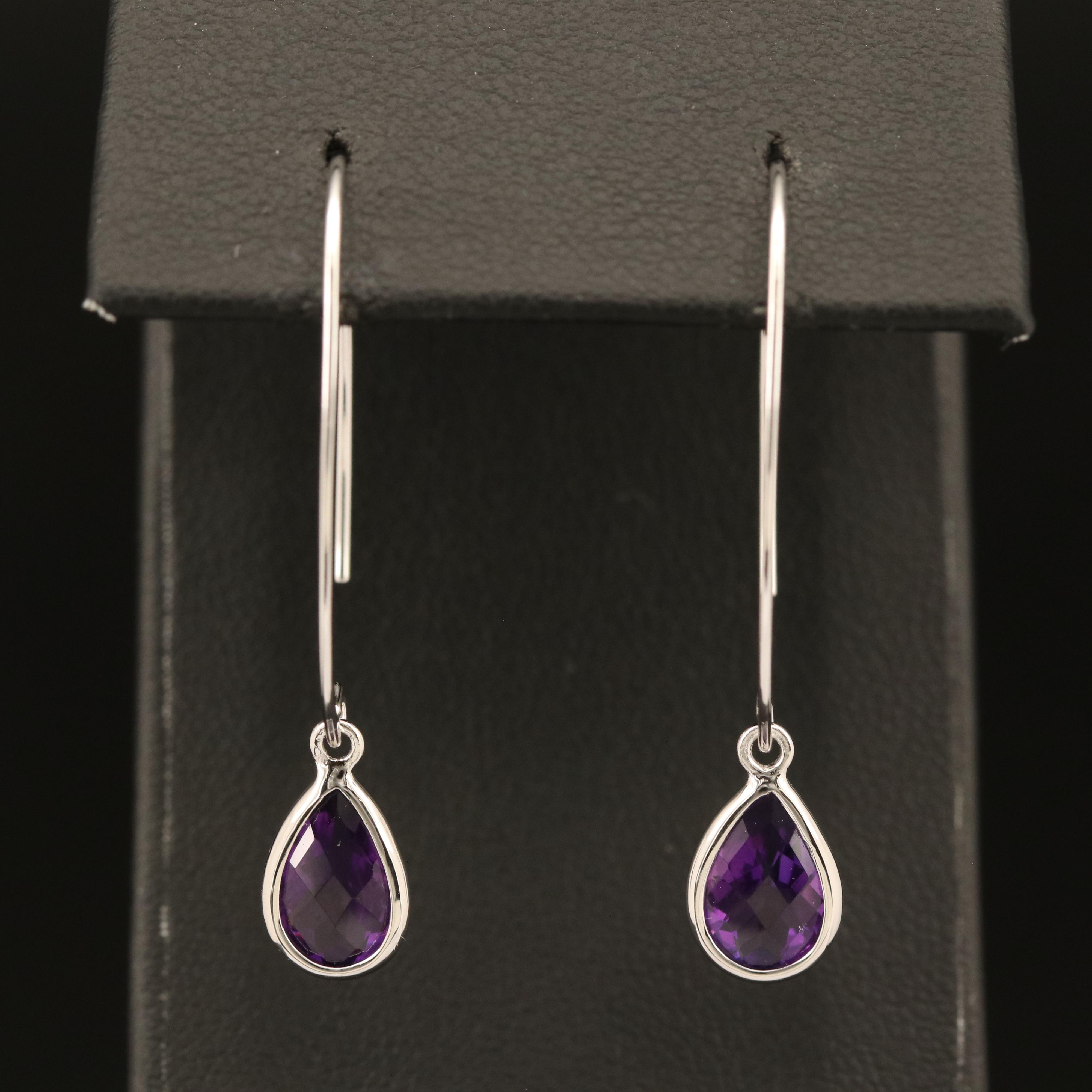 Sterling Amethyst Teardrop Earrings
