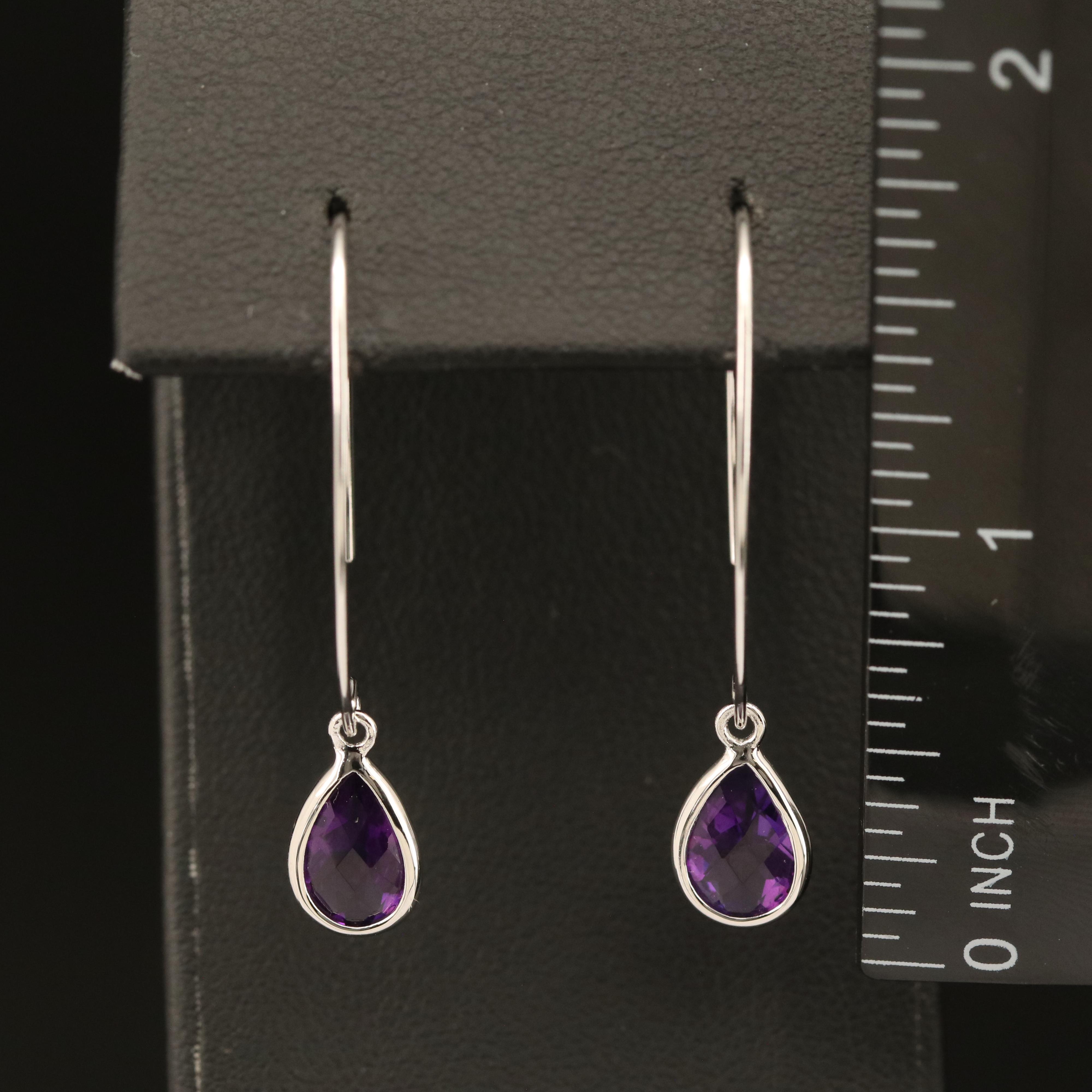 Sterling Amethyst Teardrop Earrings