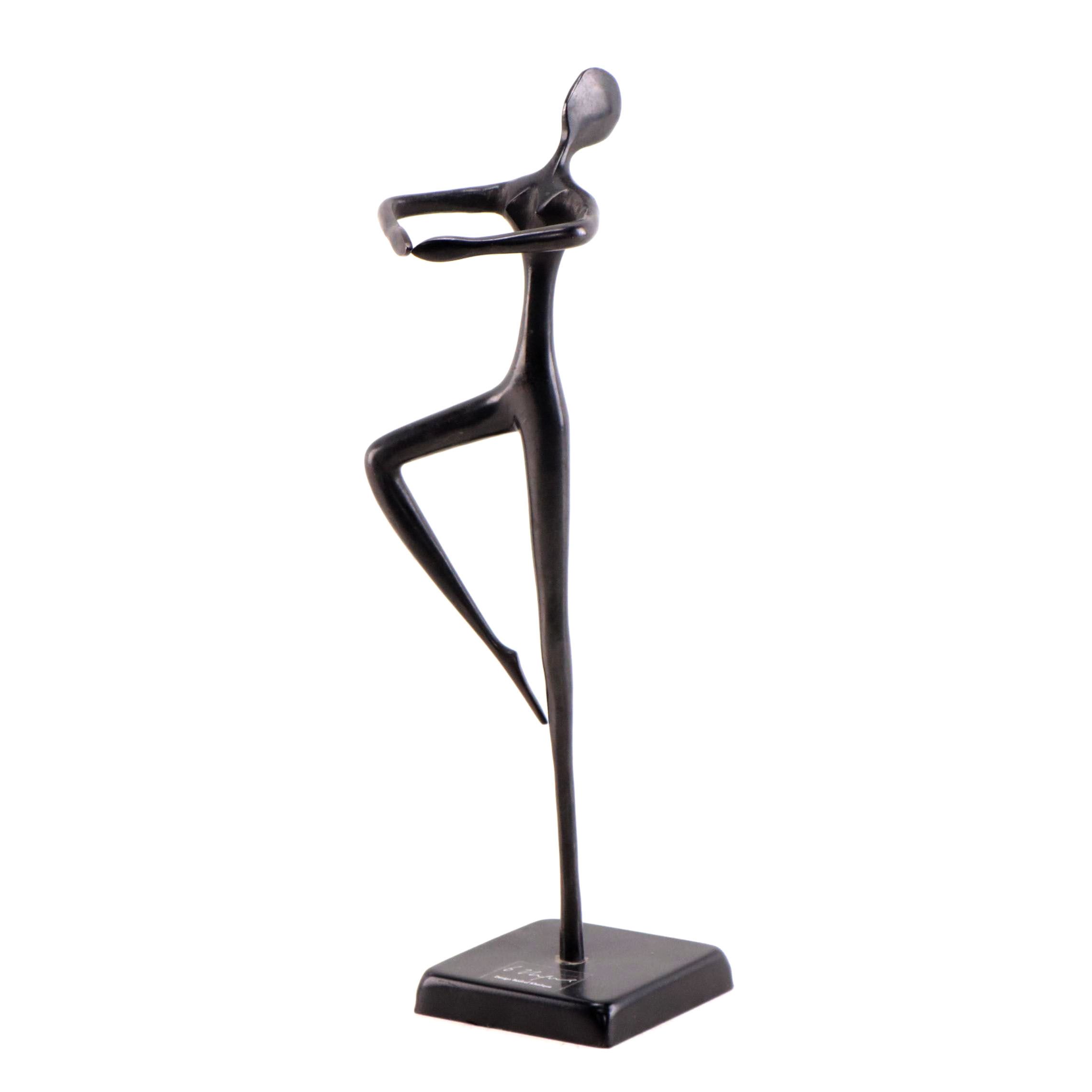 Bodrul Khalique Abstract Bronze Sculpture of a Dancing Figure
