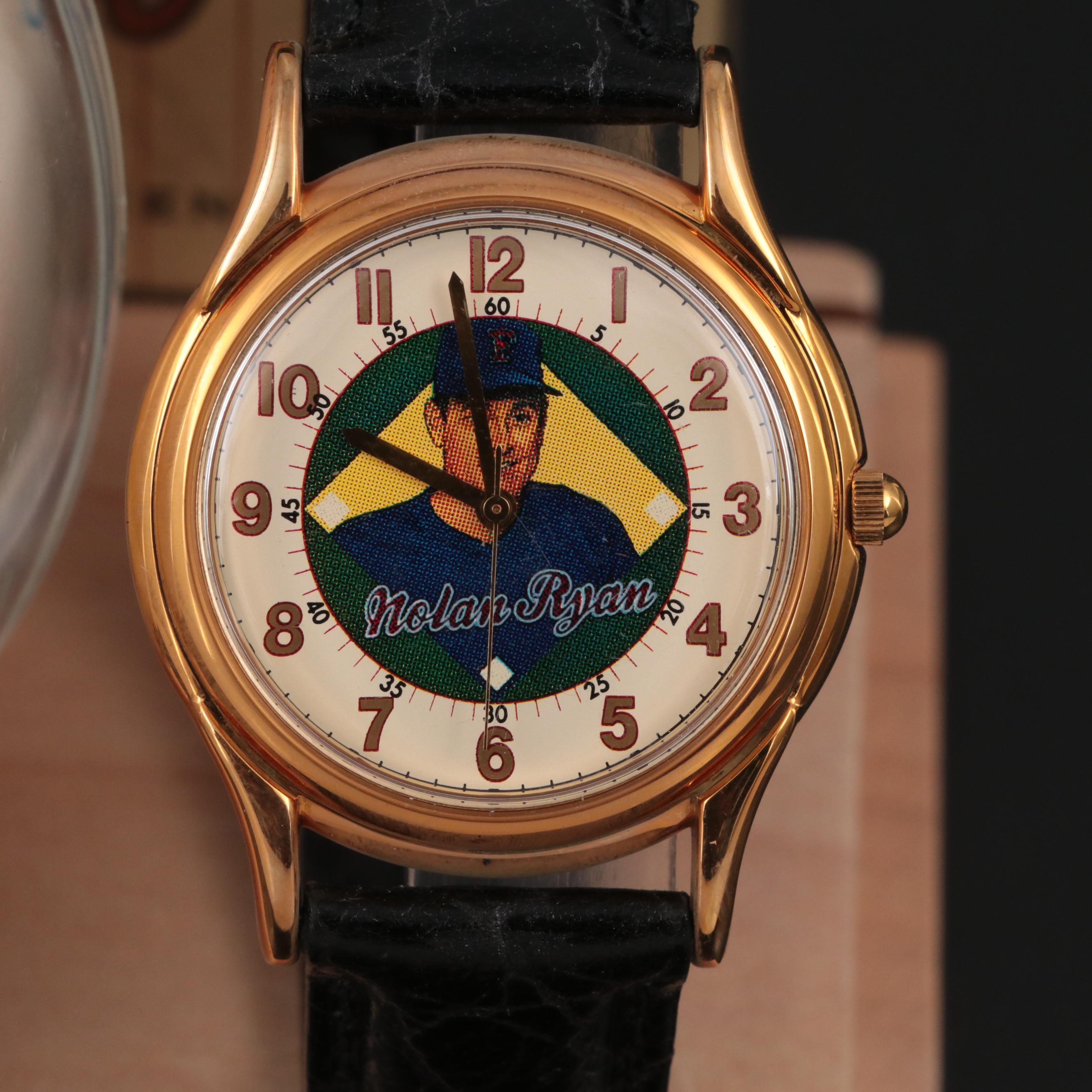 Nolan Ryan Signed Baseball with Fossil Wrist Watch Limited Edition Box Set, 1993
