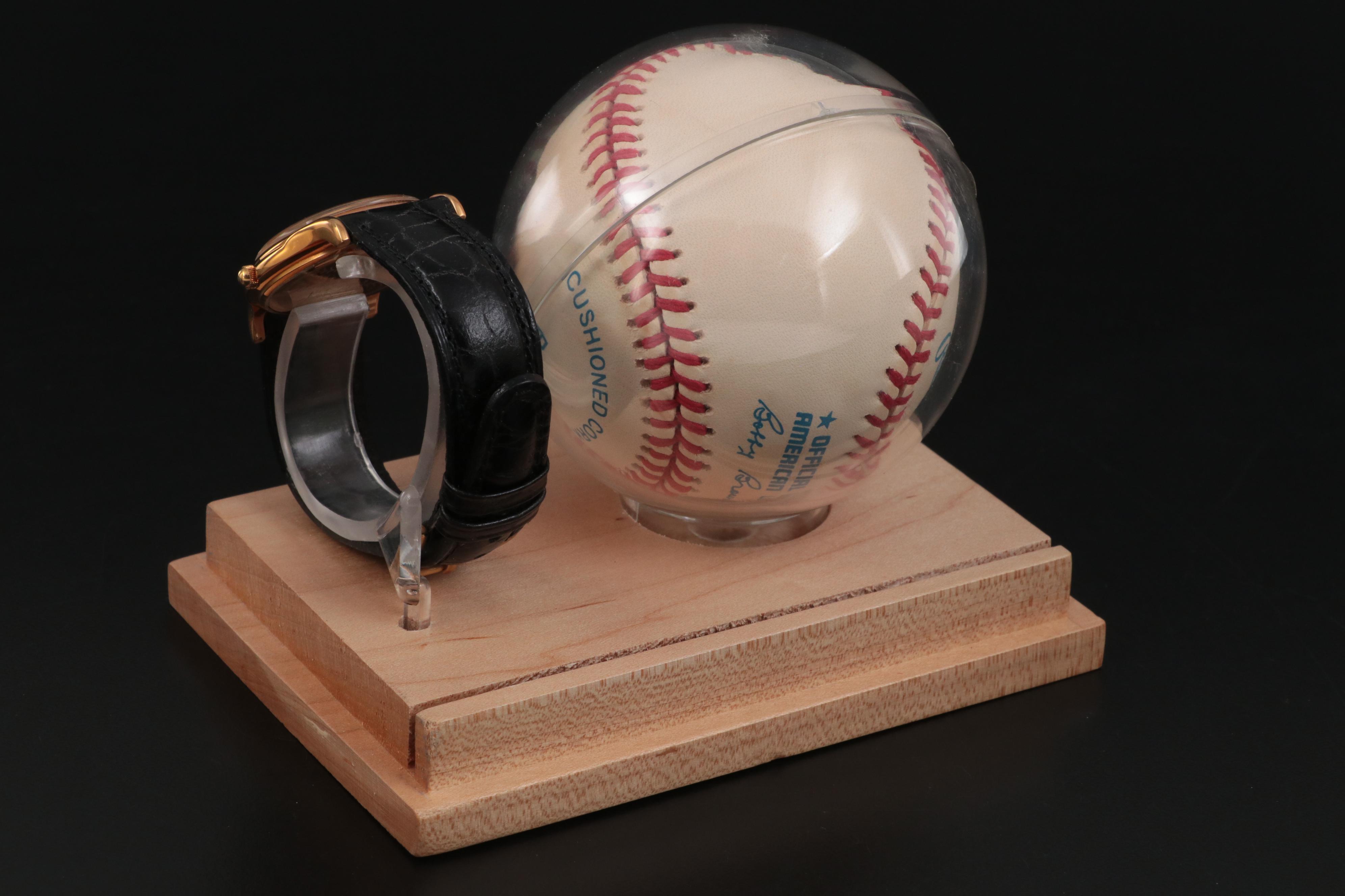 Nolan Ryan Signed Baseball with Fossil Wrist Watch Limited Edition Box Set, 1993