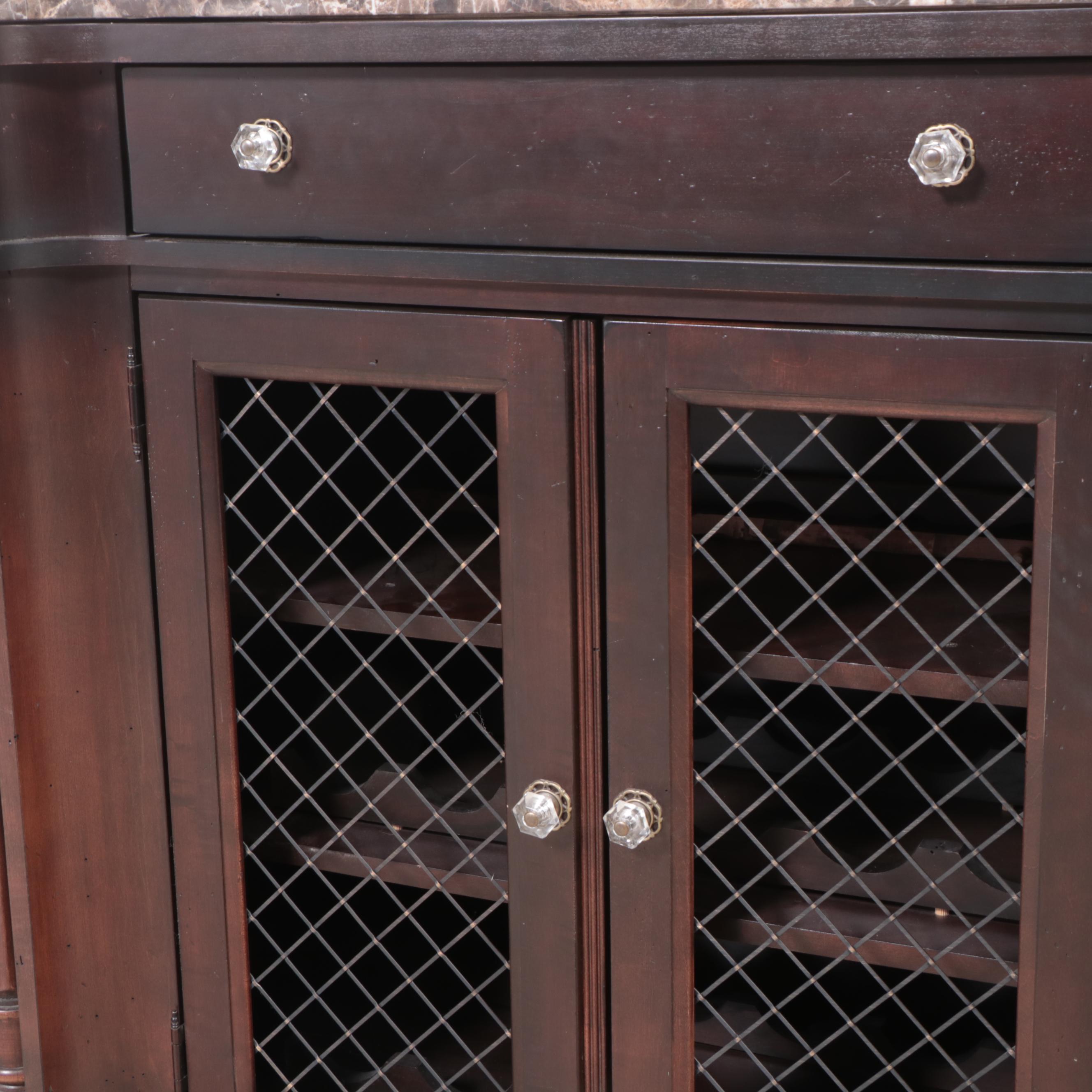 Broyhill "Charlestowne Square" Cherrywood and Tessellated Marble Buffet