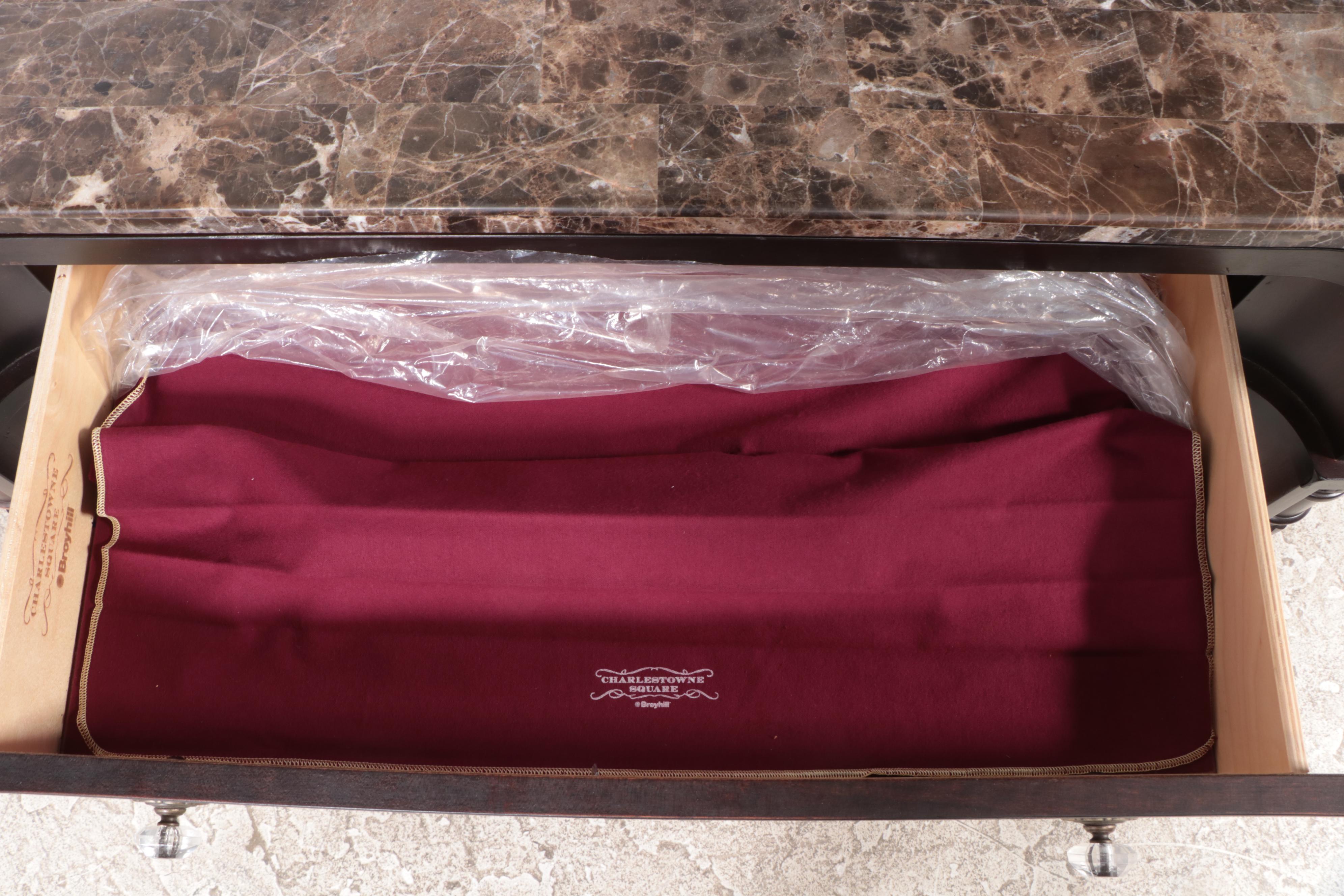 Broyhill "Charlestowne Square" Cherrywood and Tessellated Marble Buffet