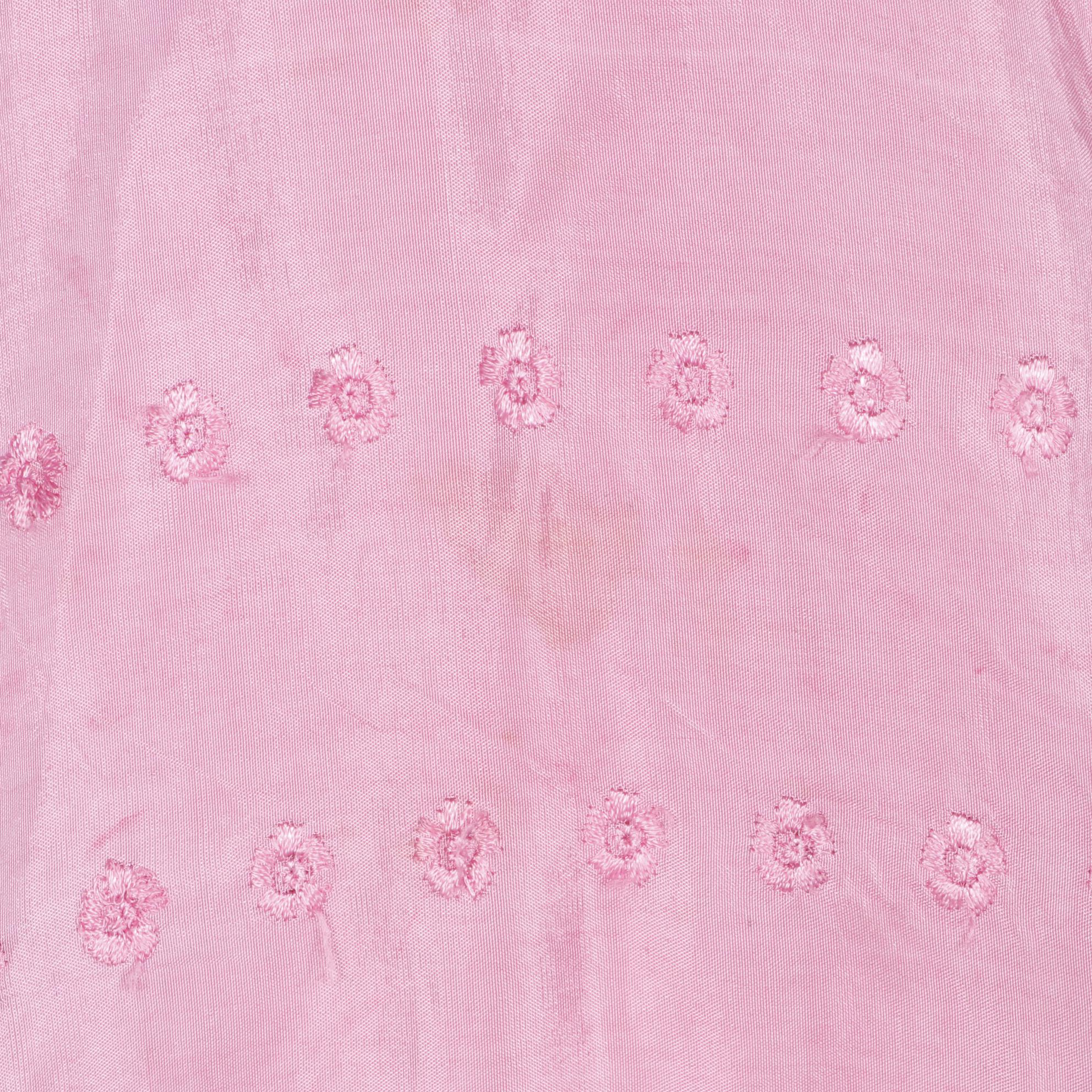 Pink Pleated Burqa with Floral Embroidery