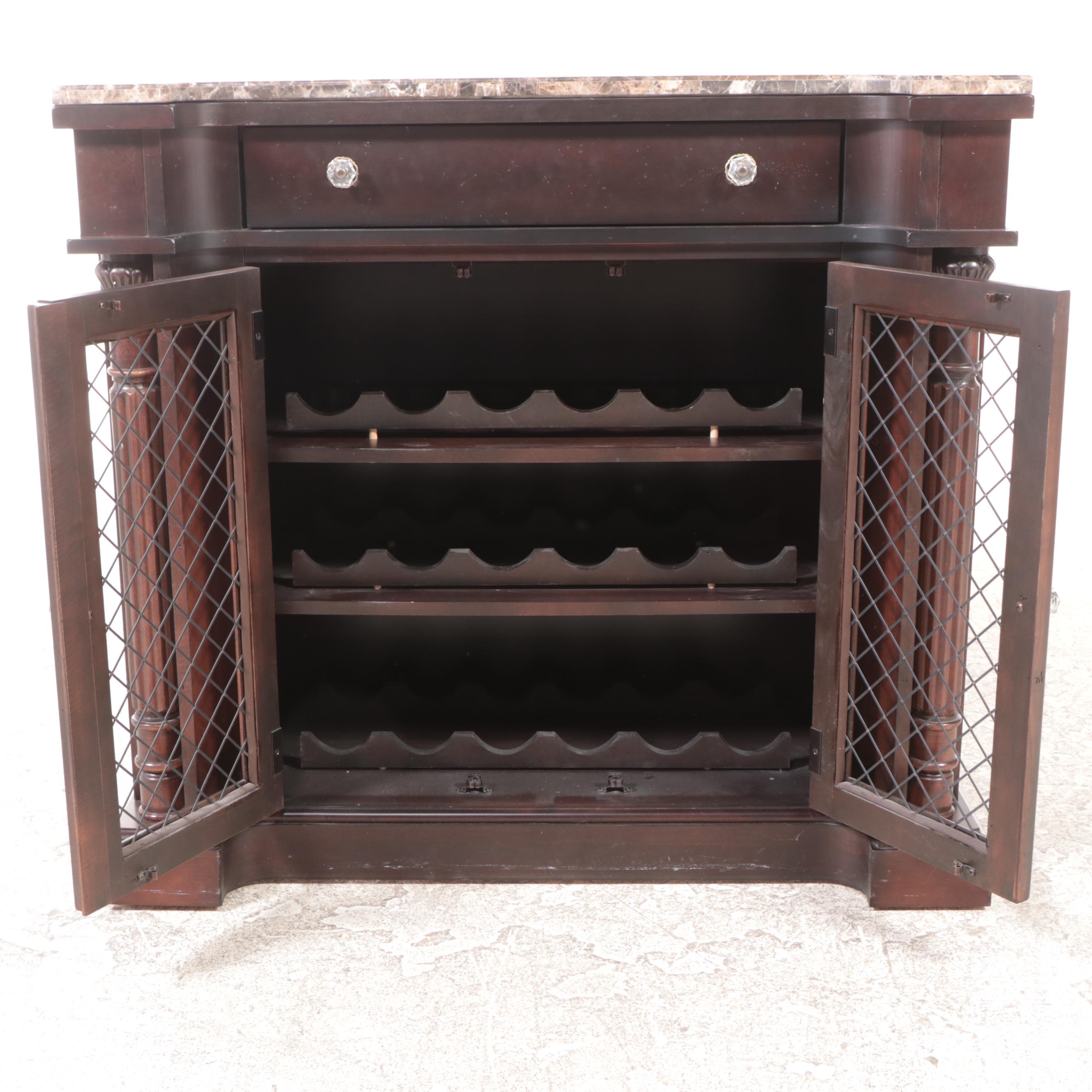 Broyhill "Charlestowne Square" Cherrywood and Tessellated Marble Buffet