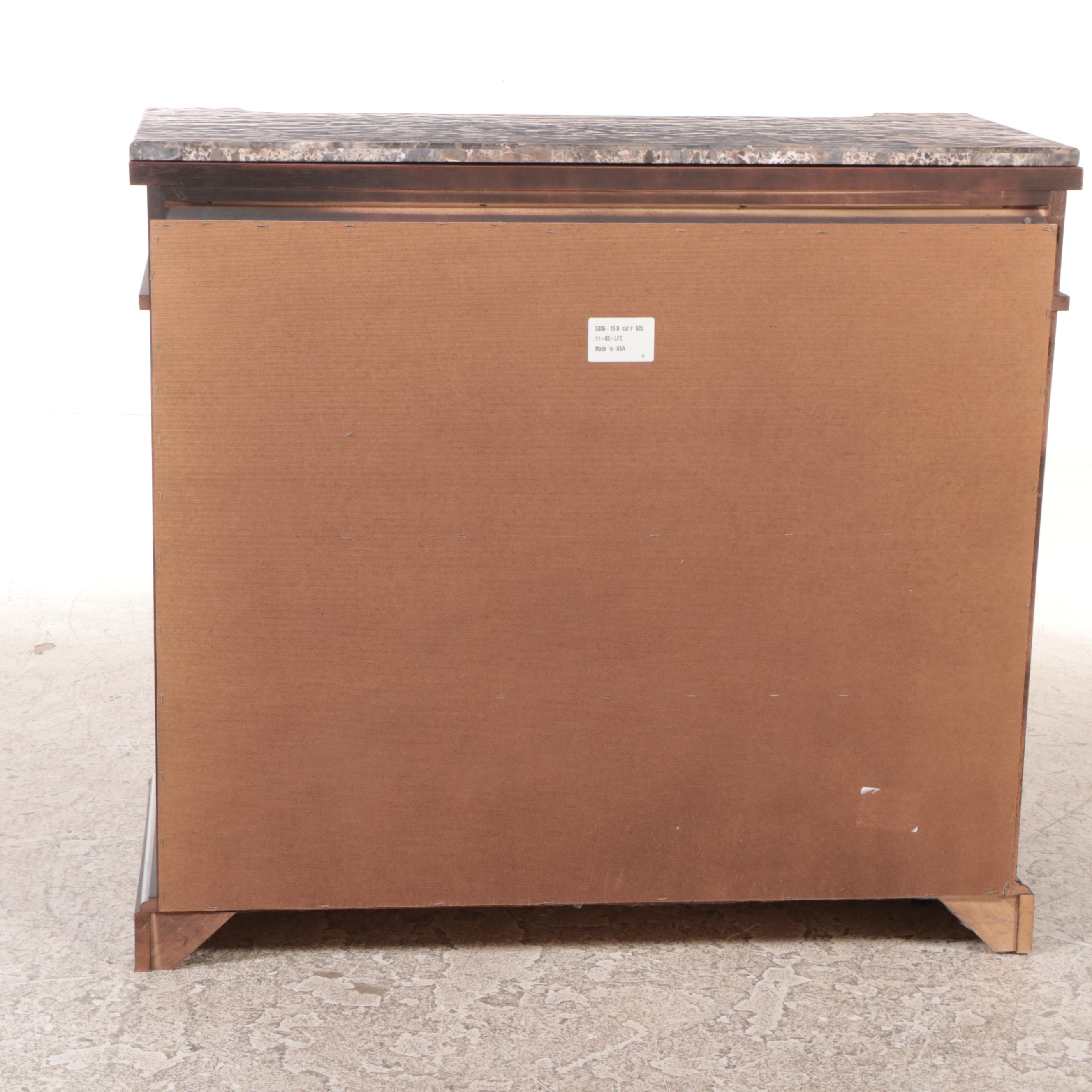 Broyhill "Charlestowne Square" Cherrywood and Tessellated Marble Buffet