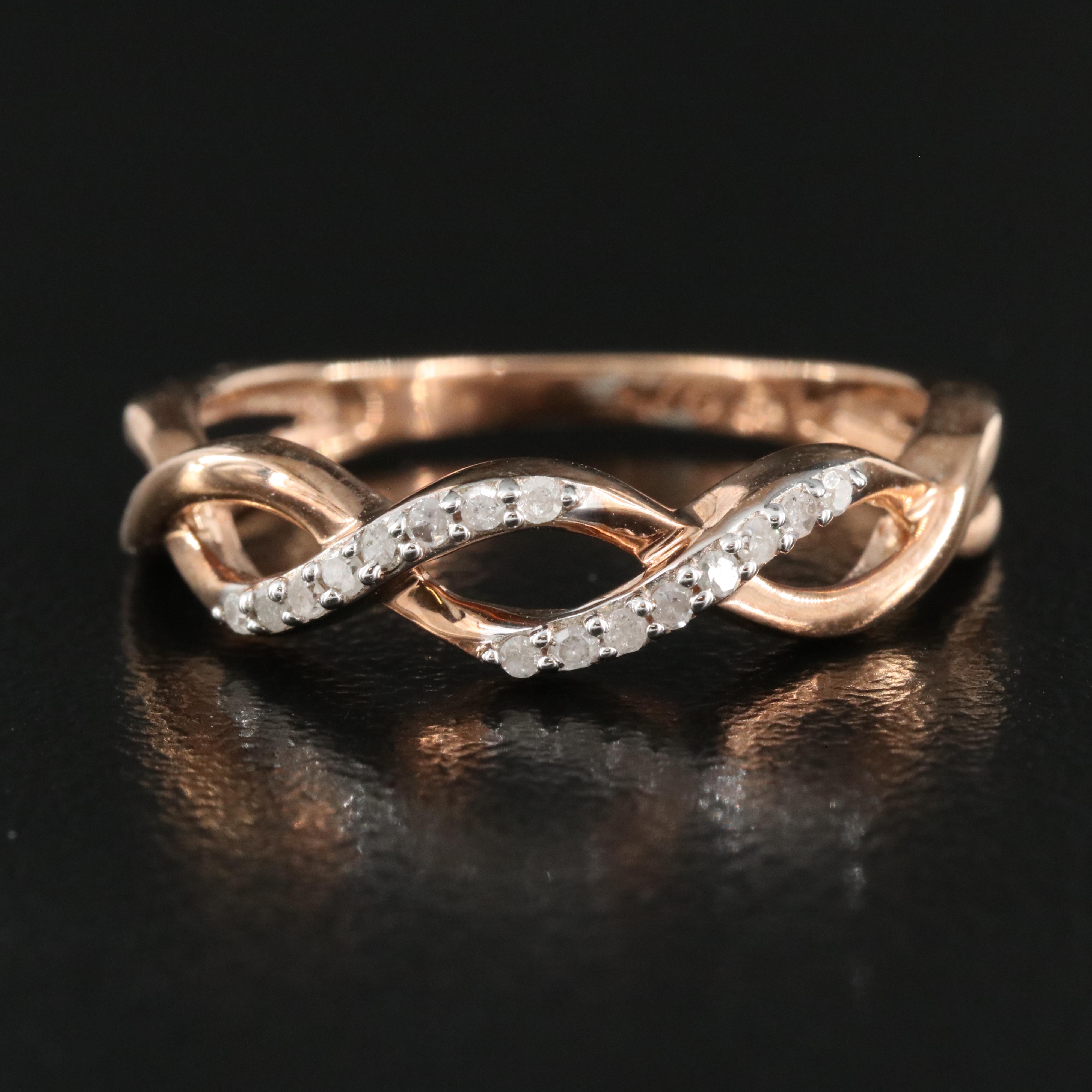 Sterling Diamond Braided Band