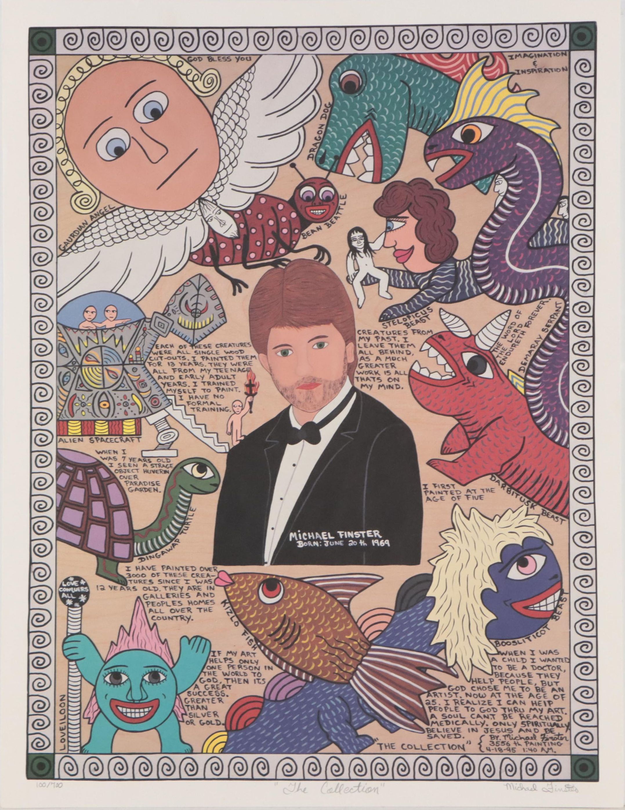 Michael Finster Offset Lithograph "The Collection," Late 20th Century