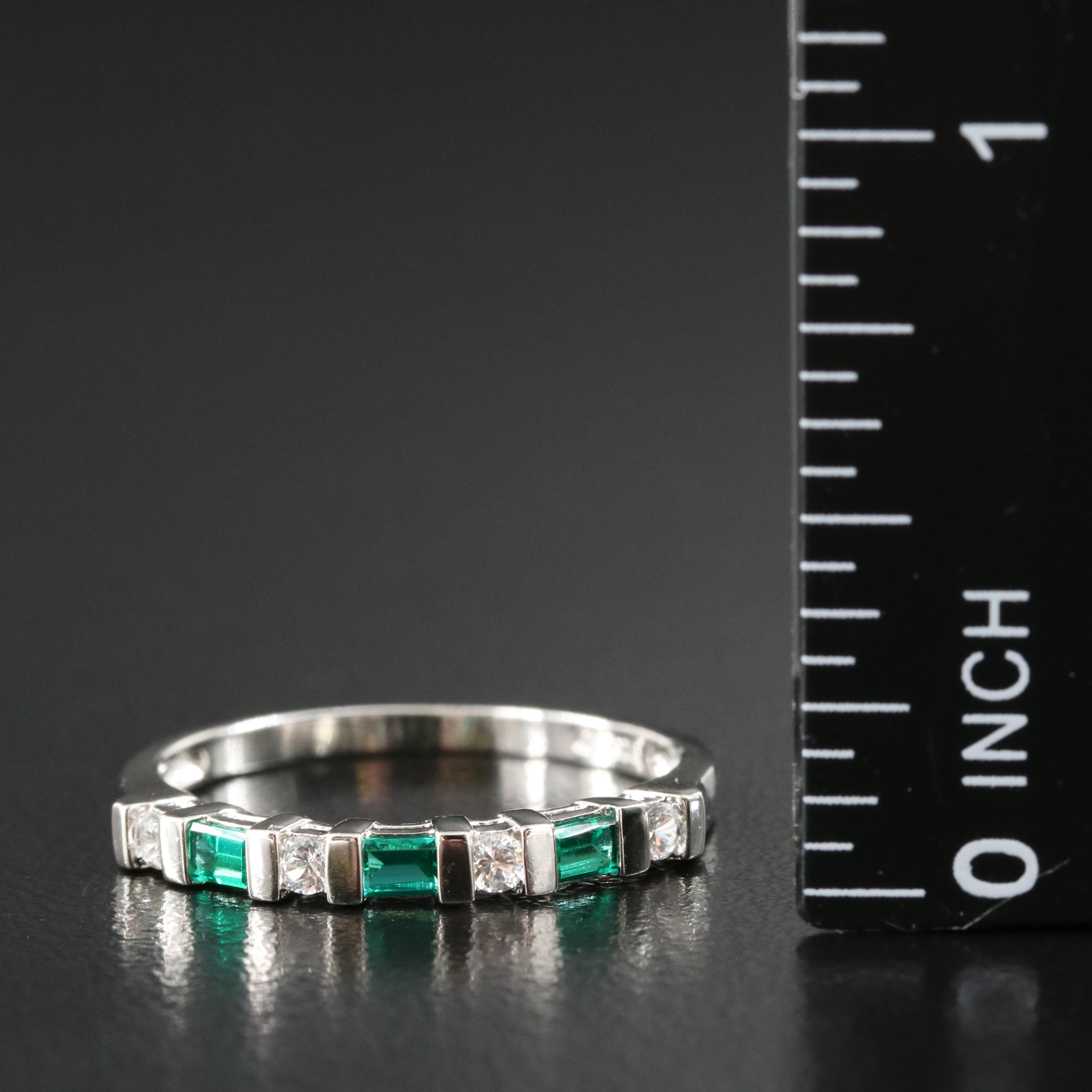 Sterling Emerald and Sapphire Ring
