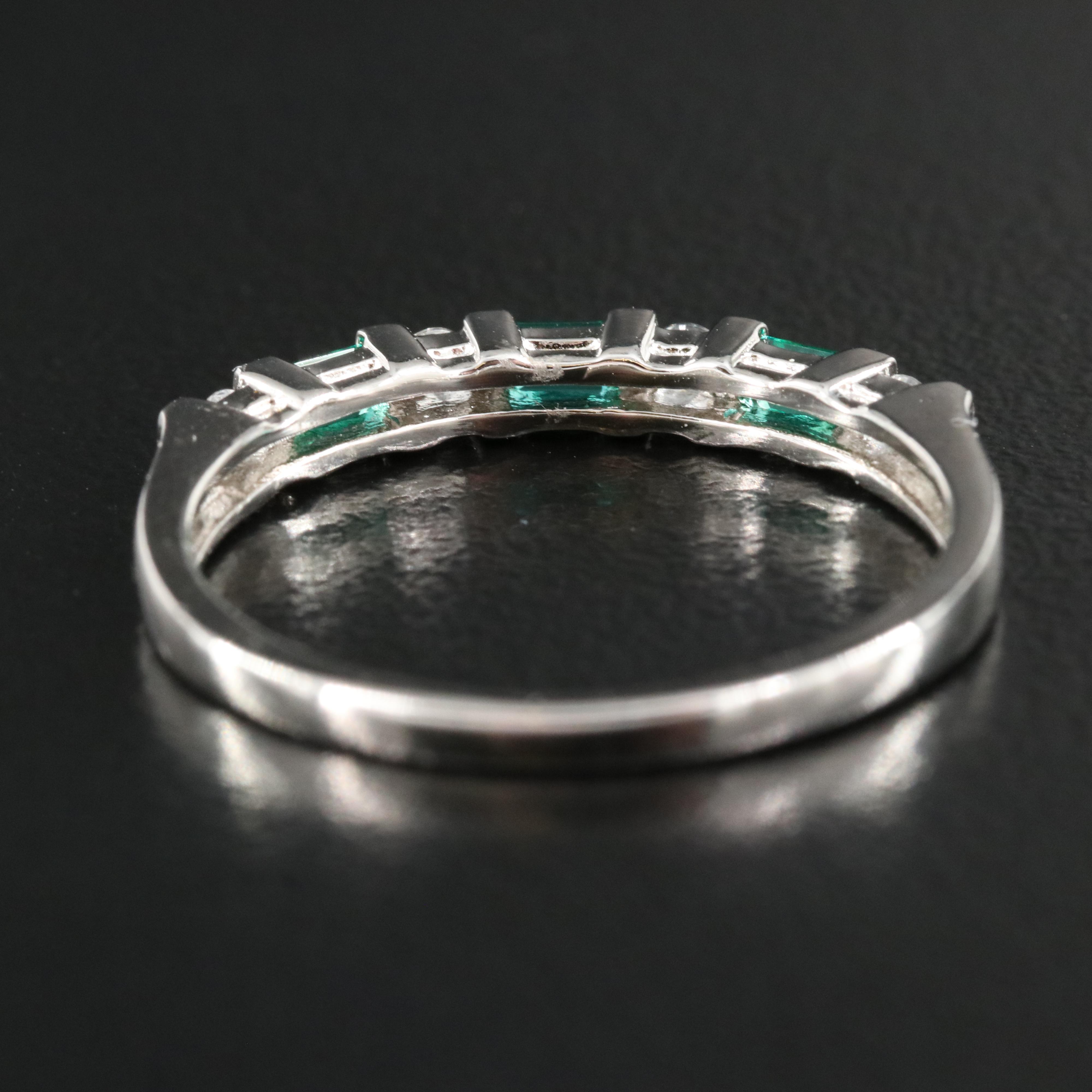 Sterling Emerald and Sapphire Ring
