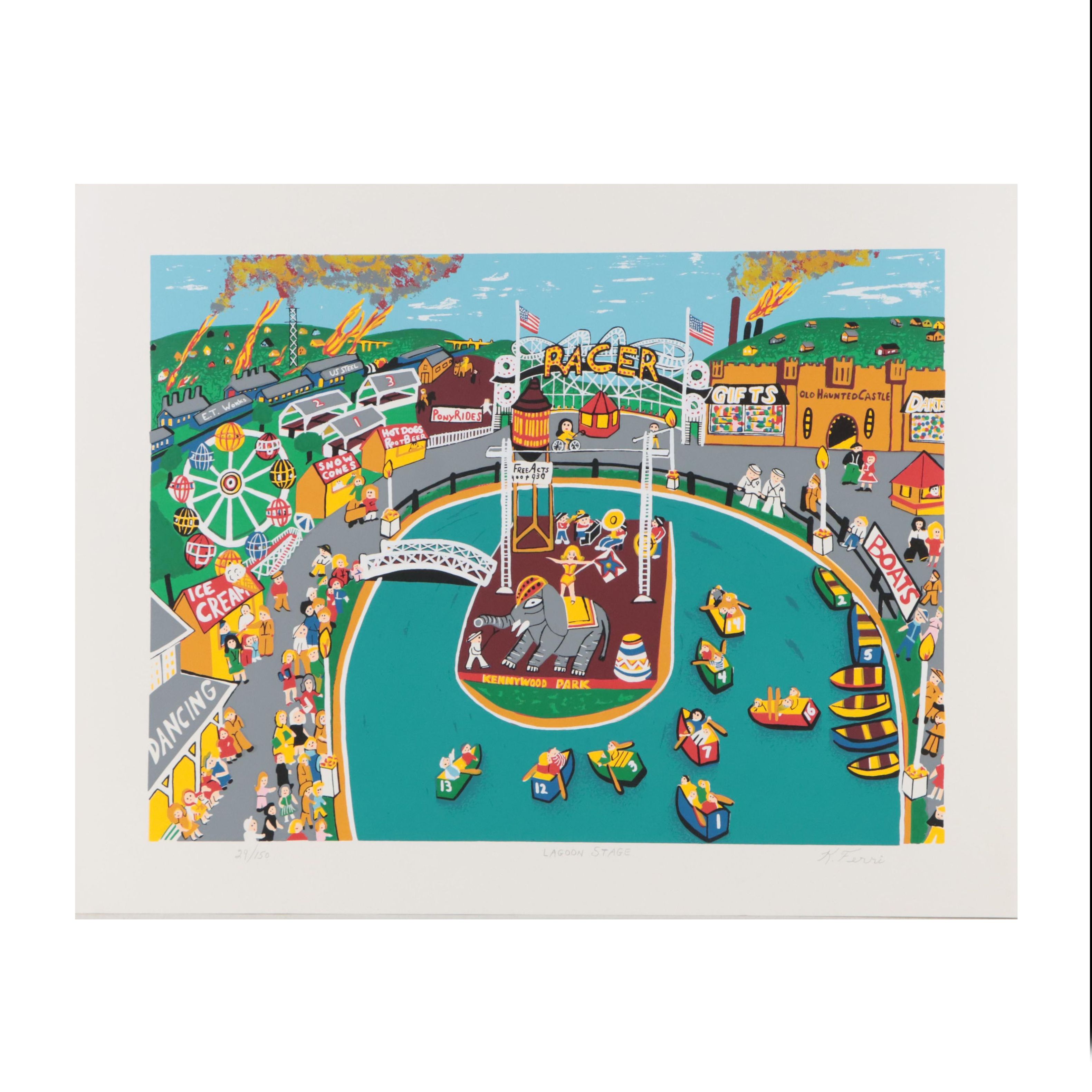 Kathleen Ferri Serigraph "Lagoon Stage"