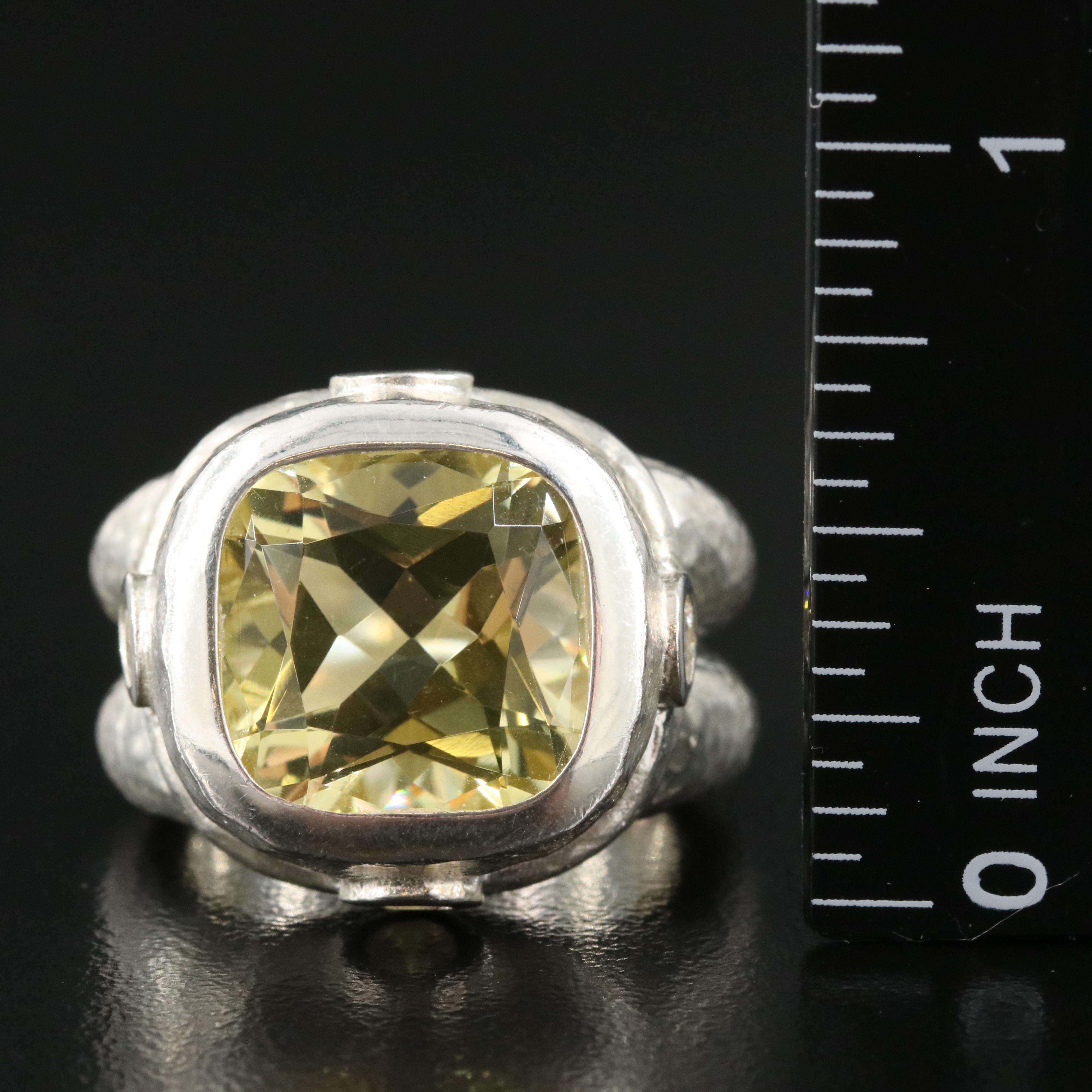 SeidenGang Sterling Citrine and Cubic Zirconia Ring