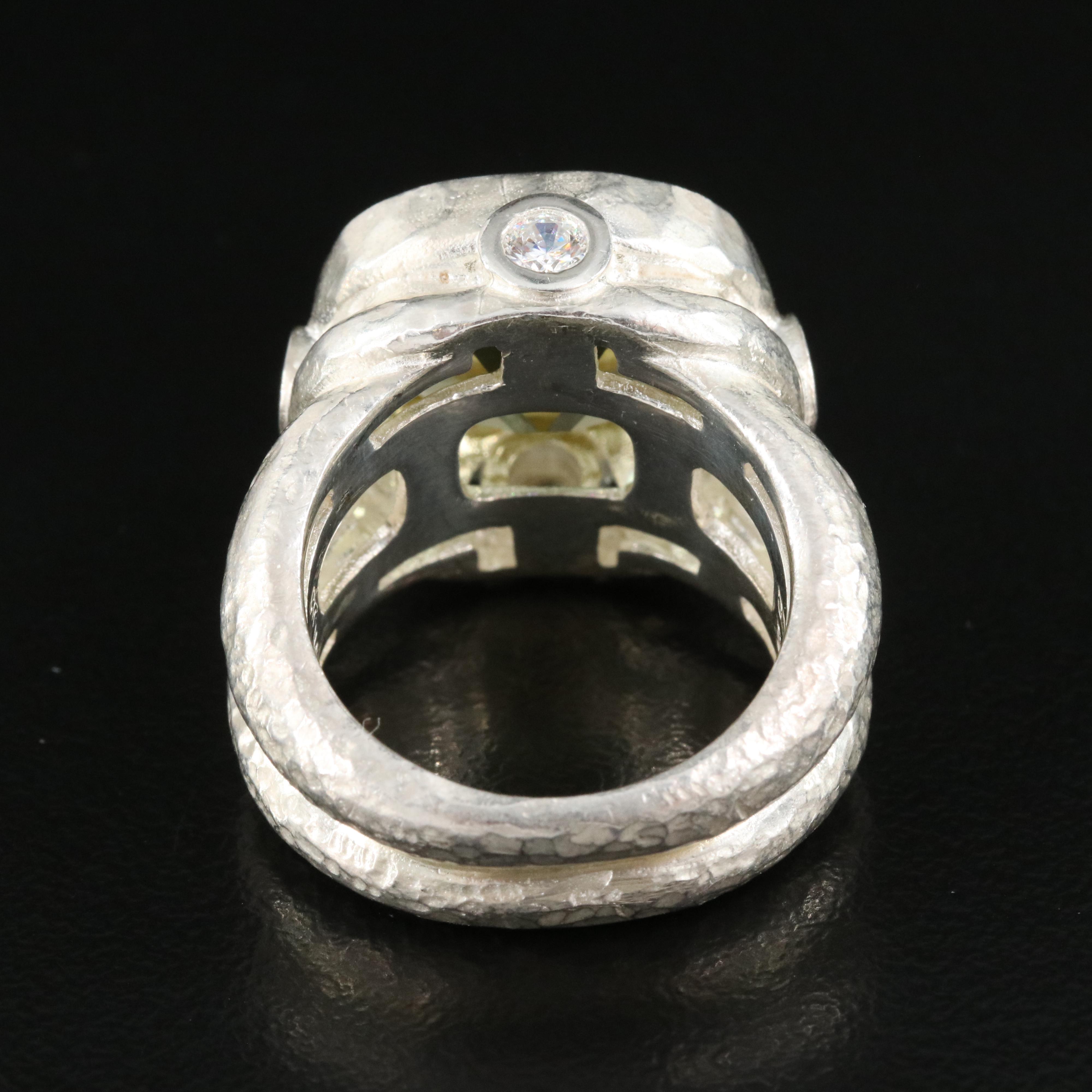 SeidenGang Sterling Citrine and Cubic Zirconia Ring