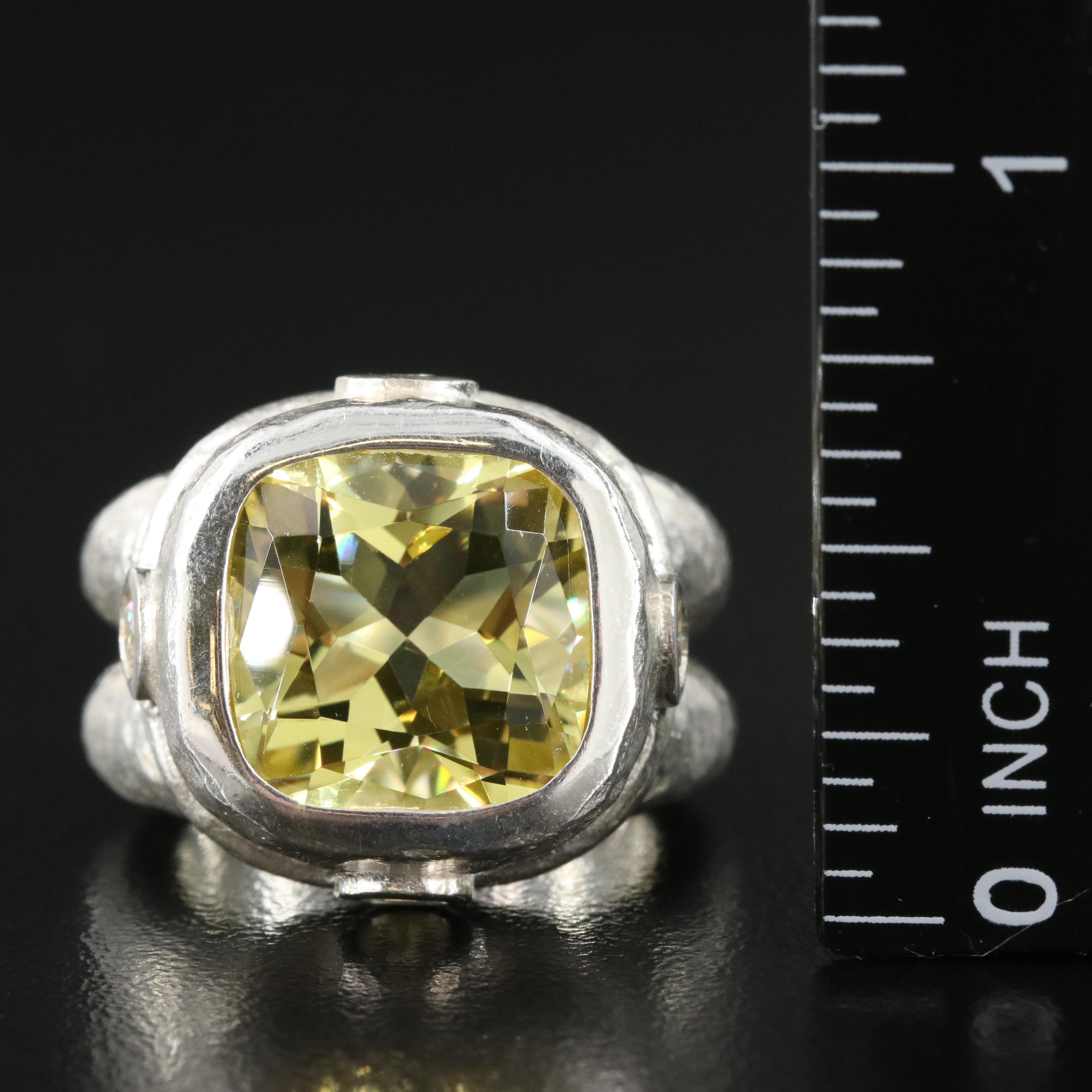 SeidenGang Sterling Citrine and Cubic Zirconia Ring