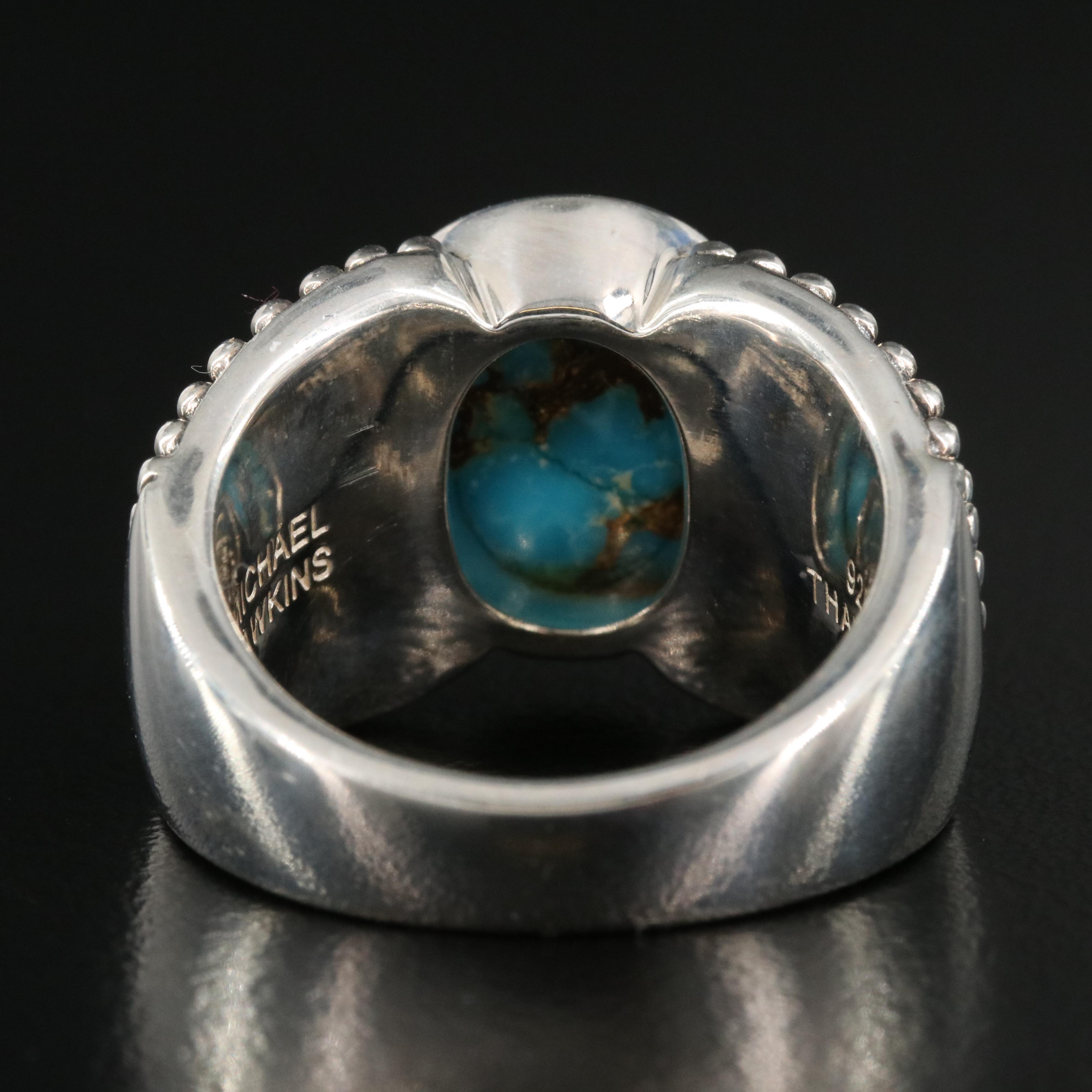 Michael Dawkins Sterling Turquoise Ring