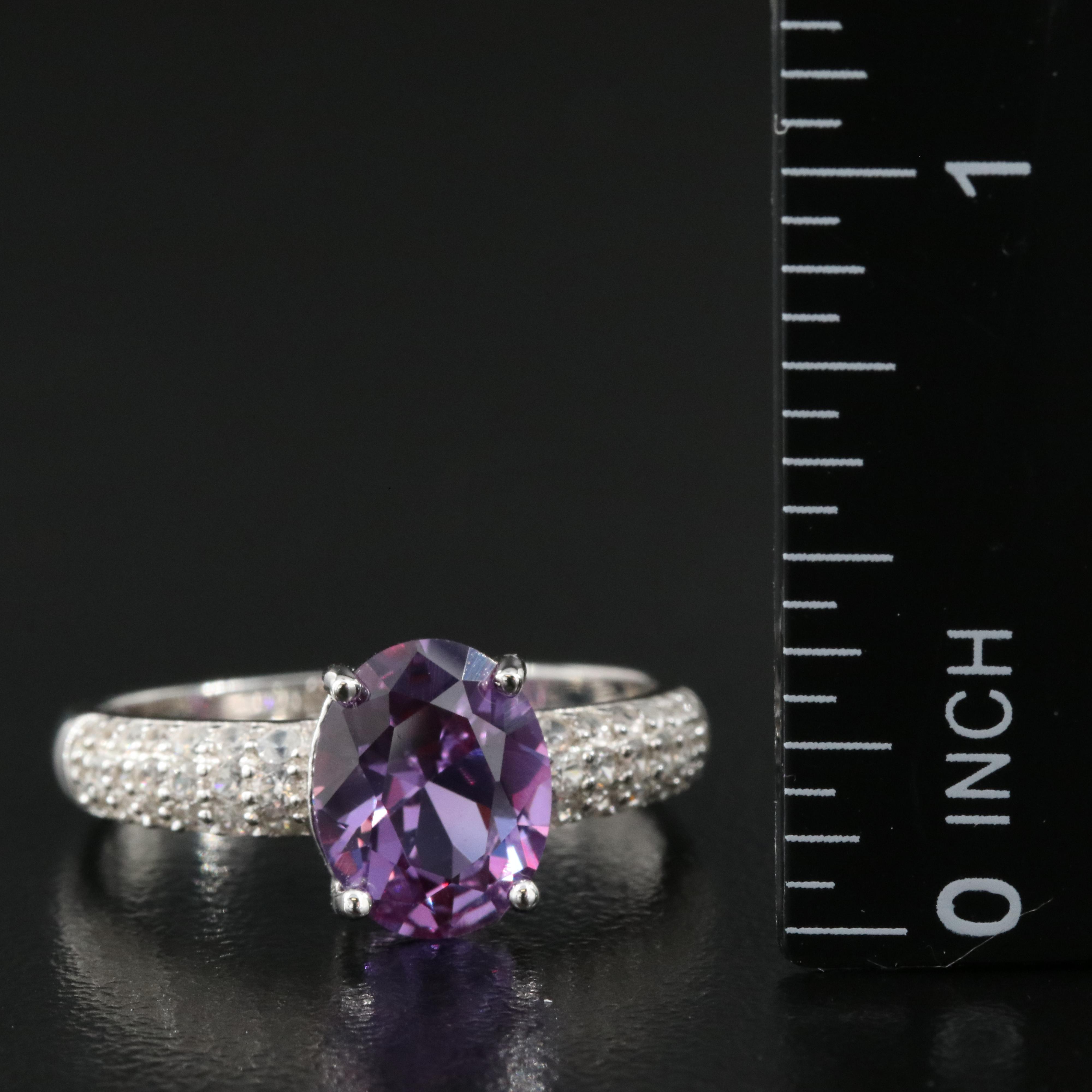 Sterling Color Changing Sapphire and Zircon Ring