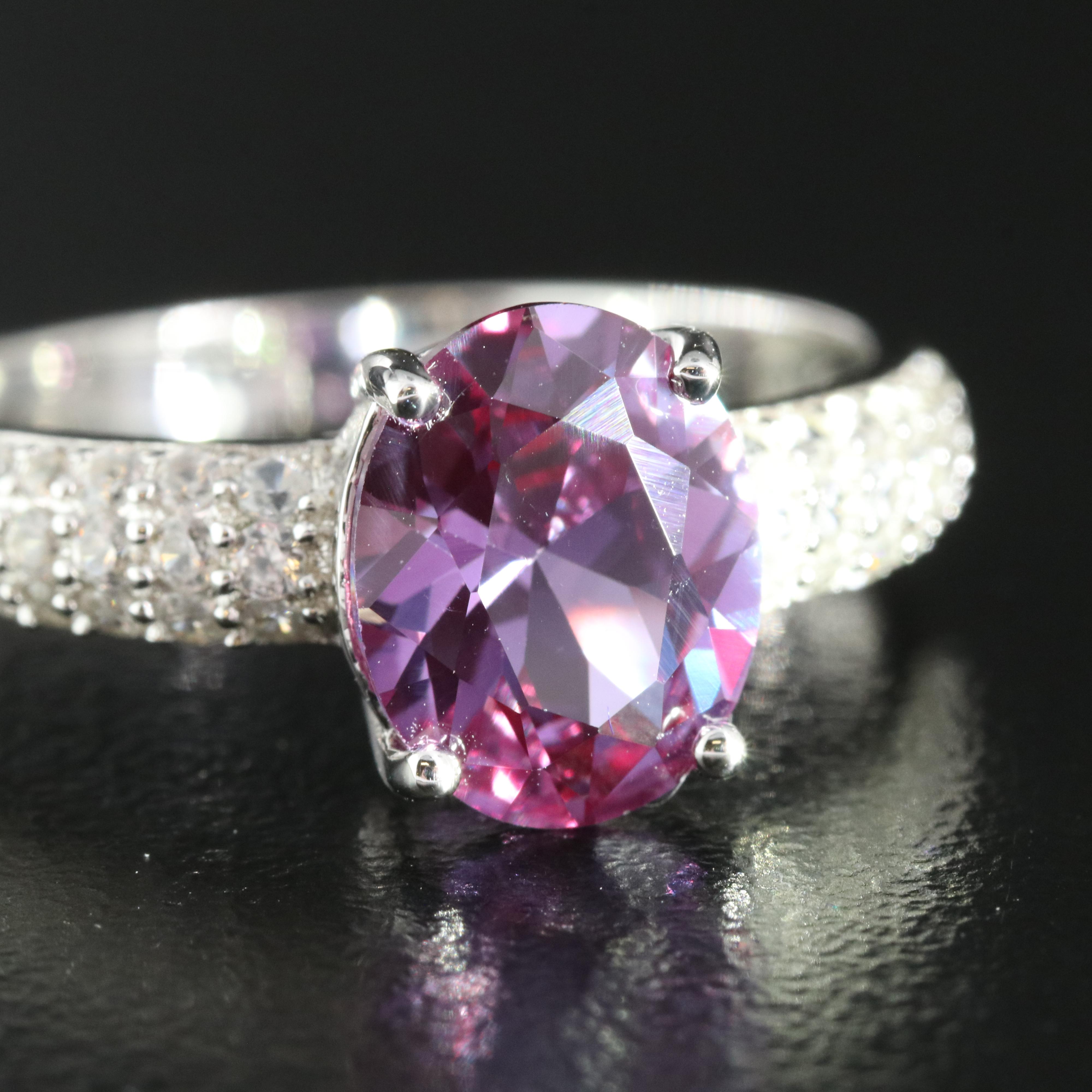Sterling Color Changing Sapphire and Zircon Ring