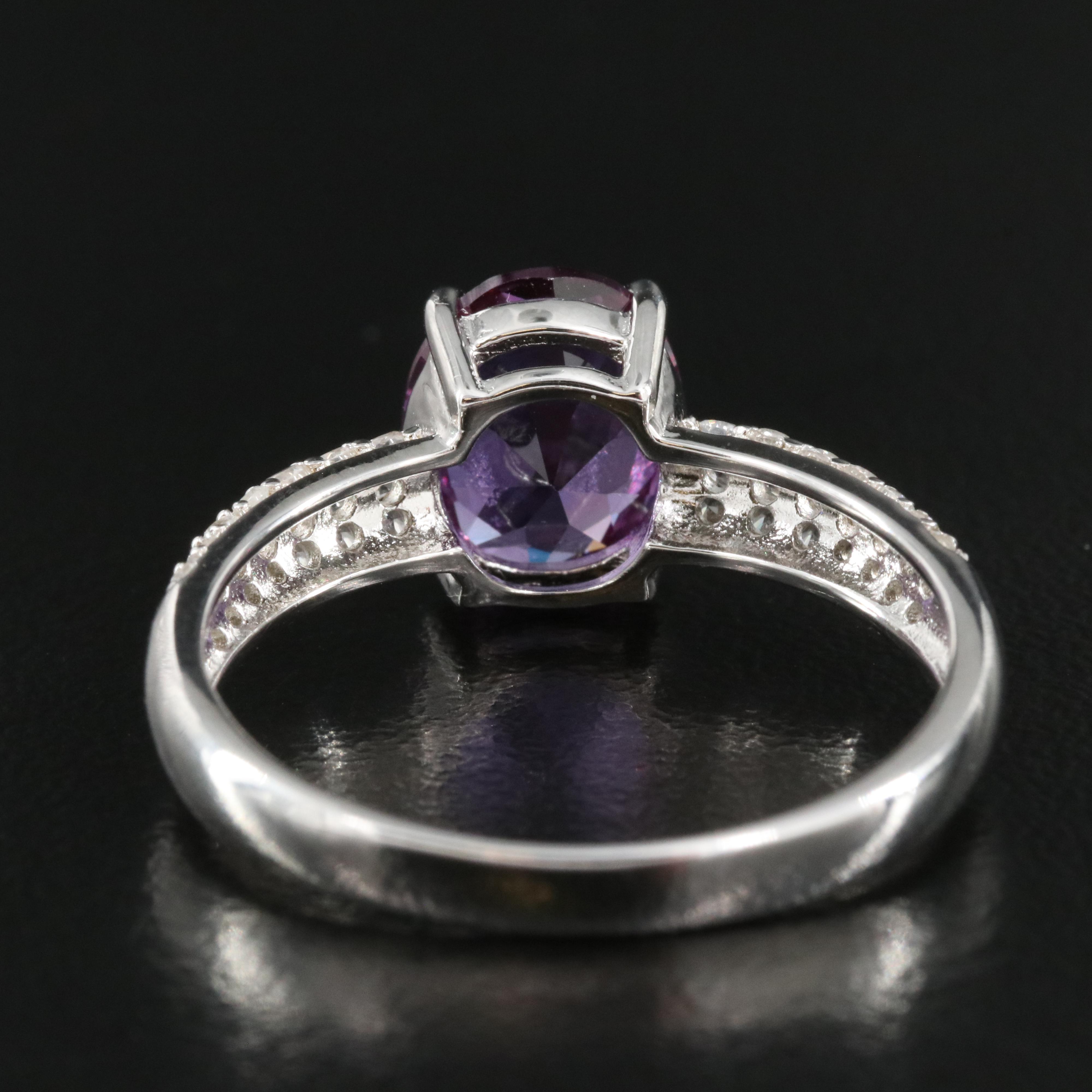 Sterling Color Changing Sapphire and Zircon Ring