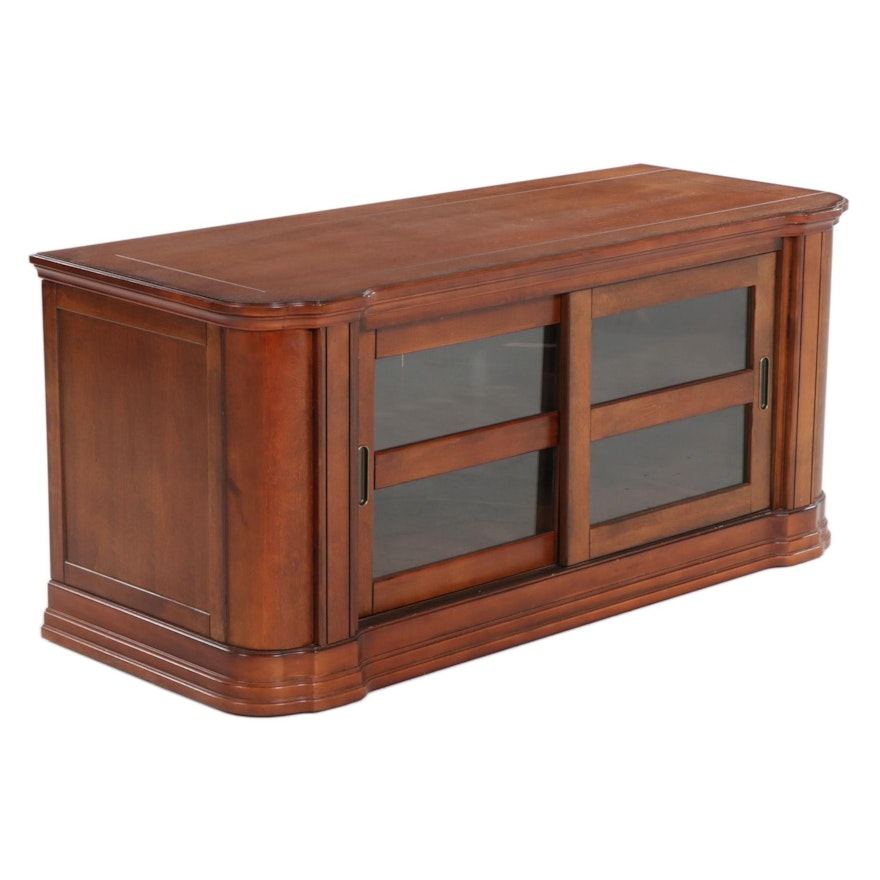 Altra Furniture Wood-Grained and Glass Door Media Console Cabinet