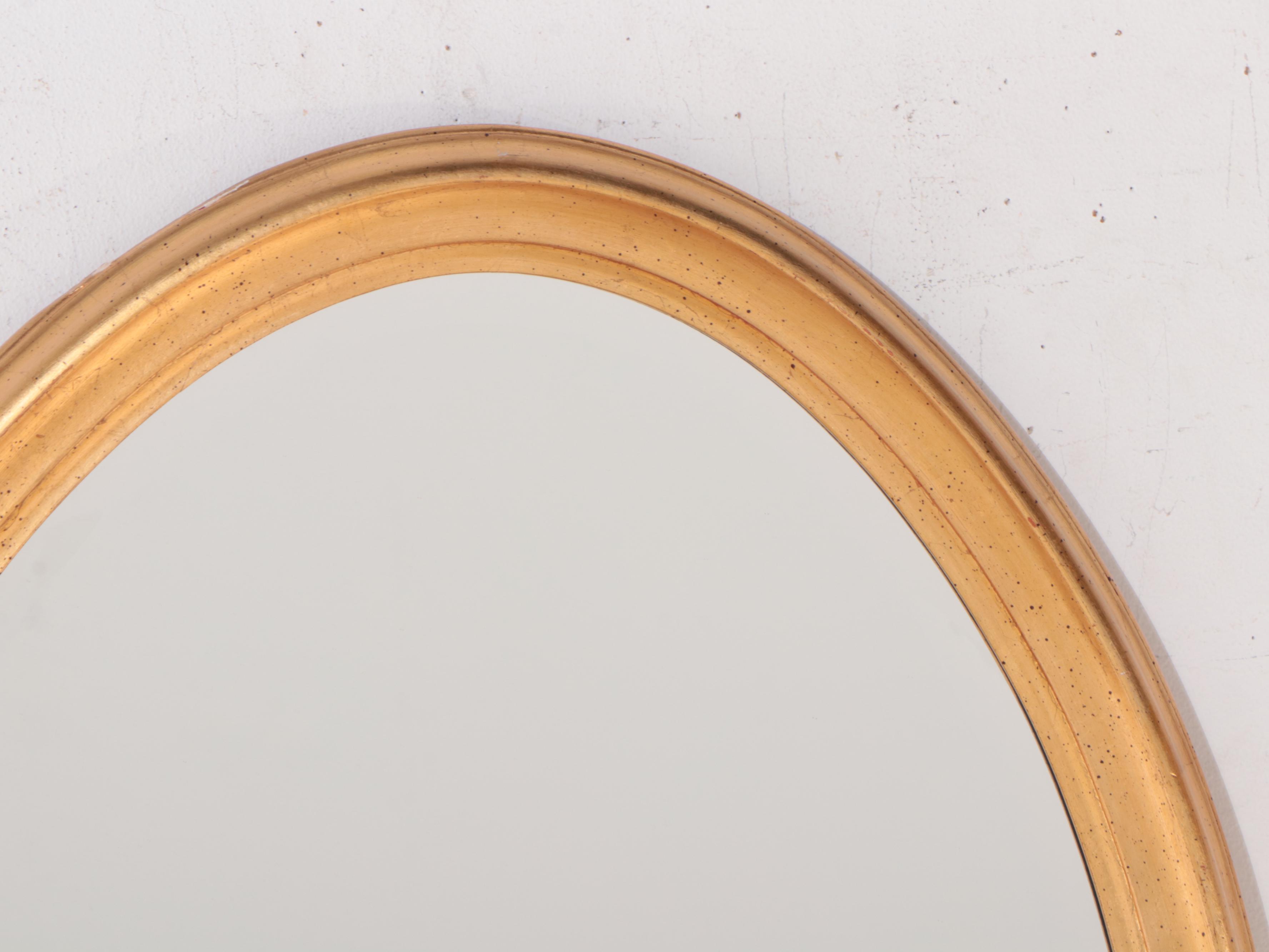 La Barge Giltwood Oval Mirror, Mid to Late 20th Century