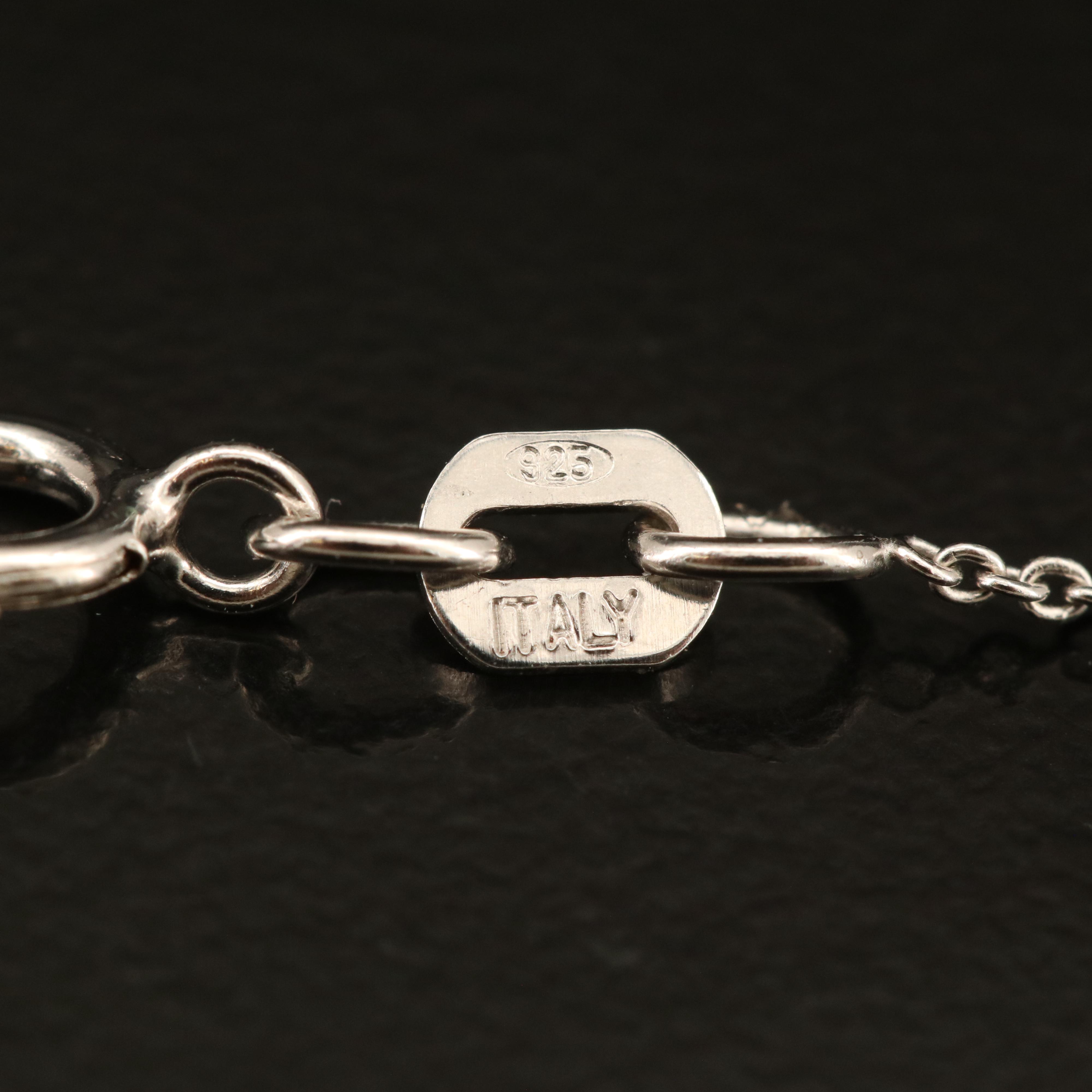 Sterling Diamond, Quartz and Mother-of-Pearl Doublet Pendant Necklace