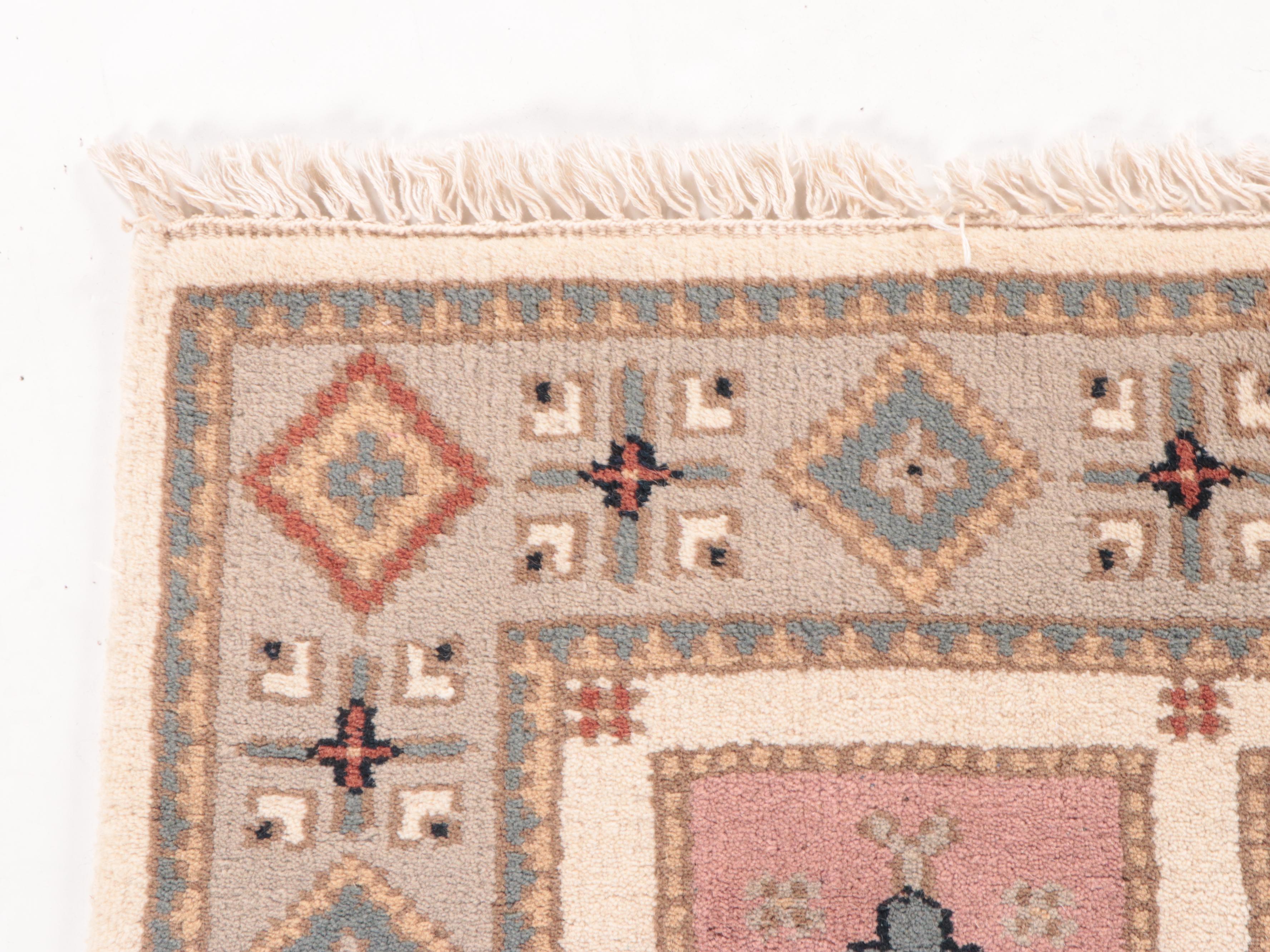 3'10 x 6'1 Hand-Knotted Afghan Kazak Area Rug