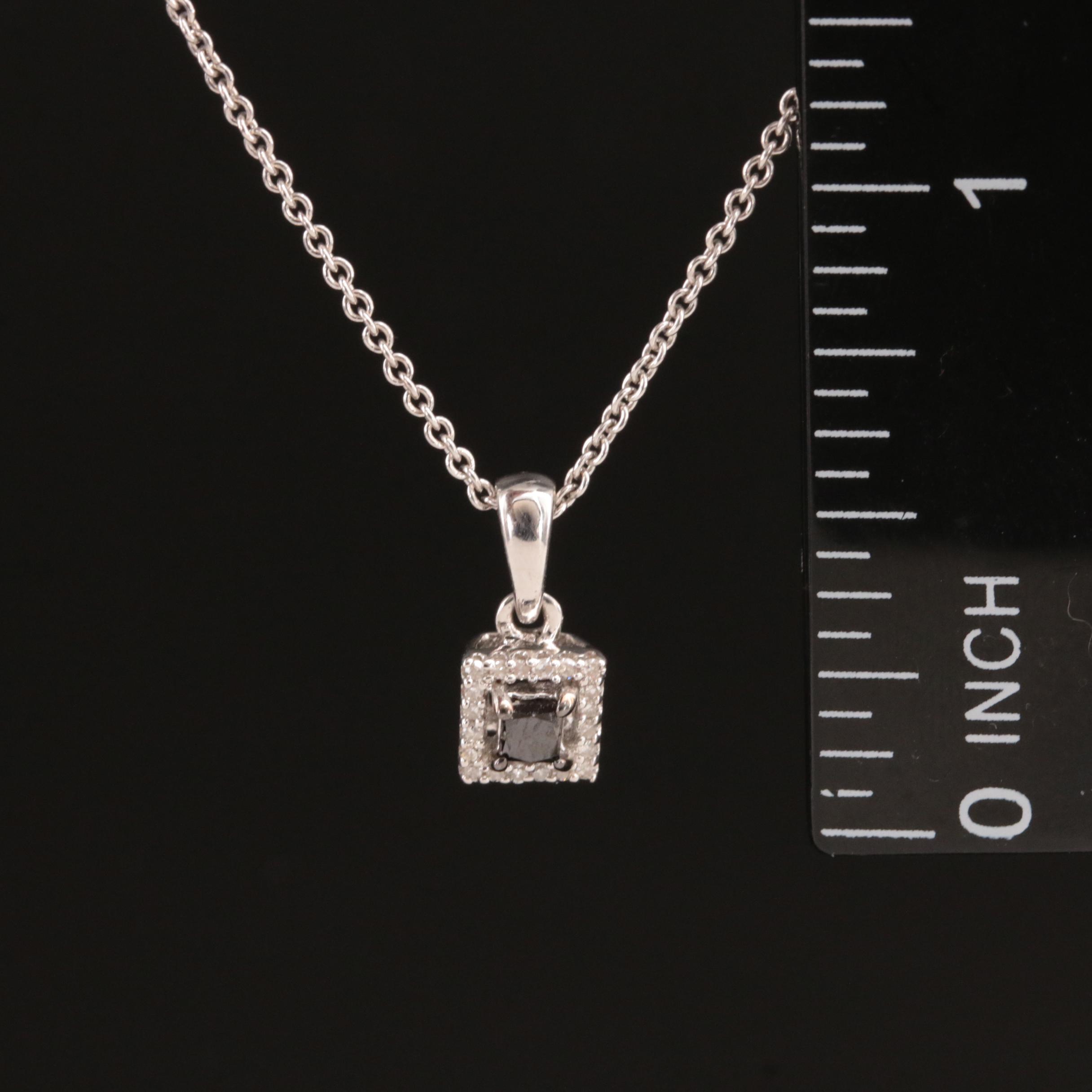 Sterling Diamond Pendant Necklace