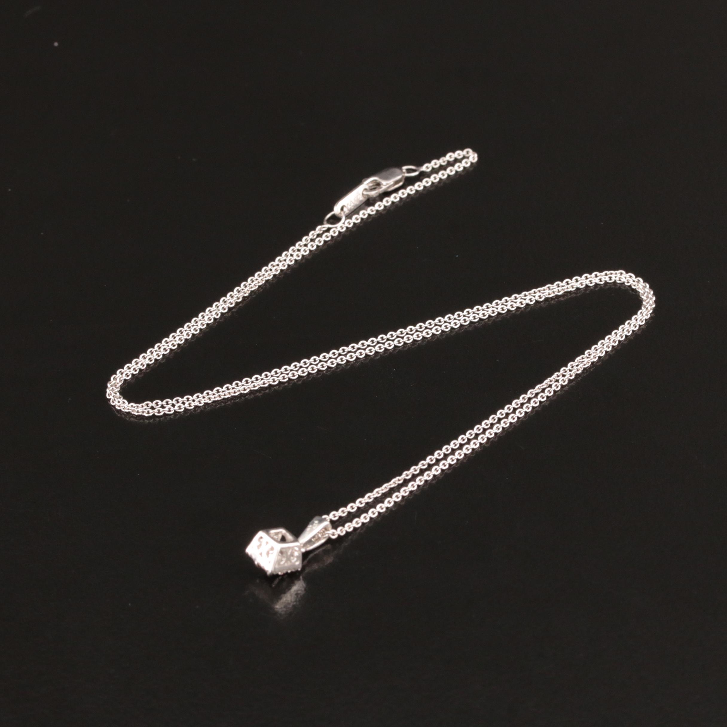 Sterling Diamond Pendant Necklace