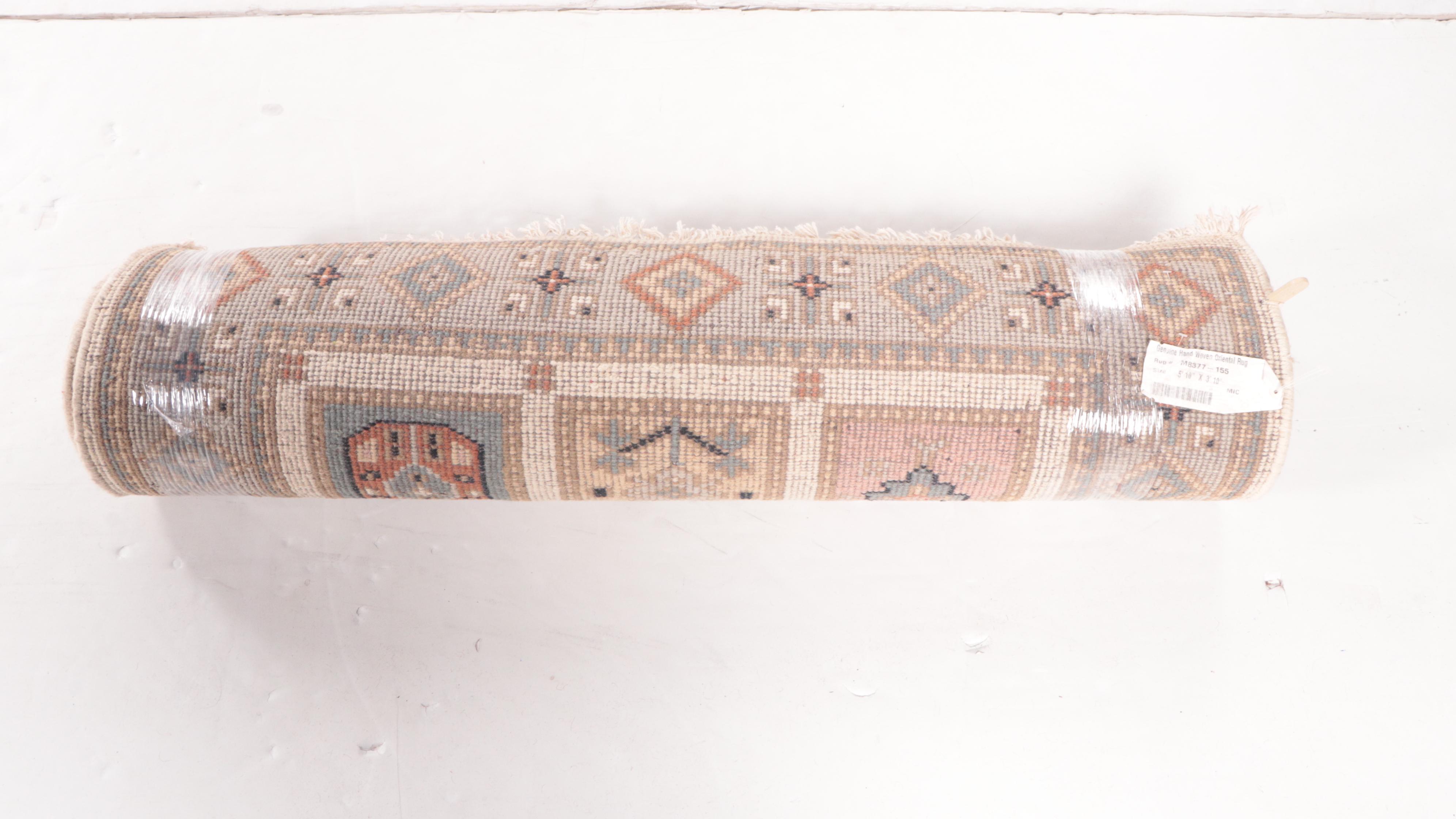 3'10 x 6'1 Hand-Knotted Afghan Kazak Area Rug