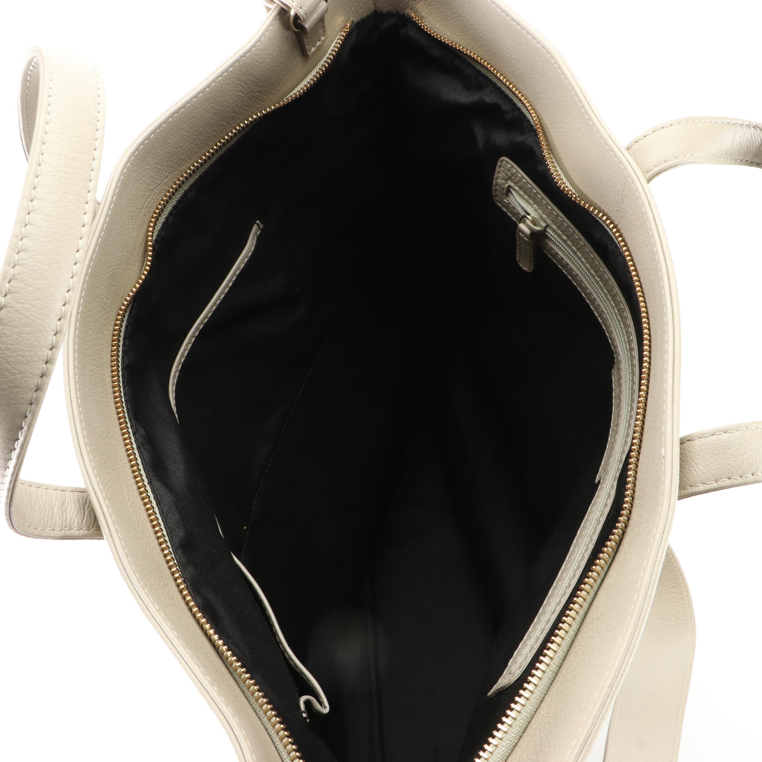 Bvlgari Slim Sotirios Tote Bag in Grey Buffalo Leather with Shoulder Strap