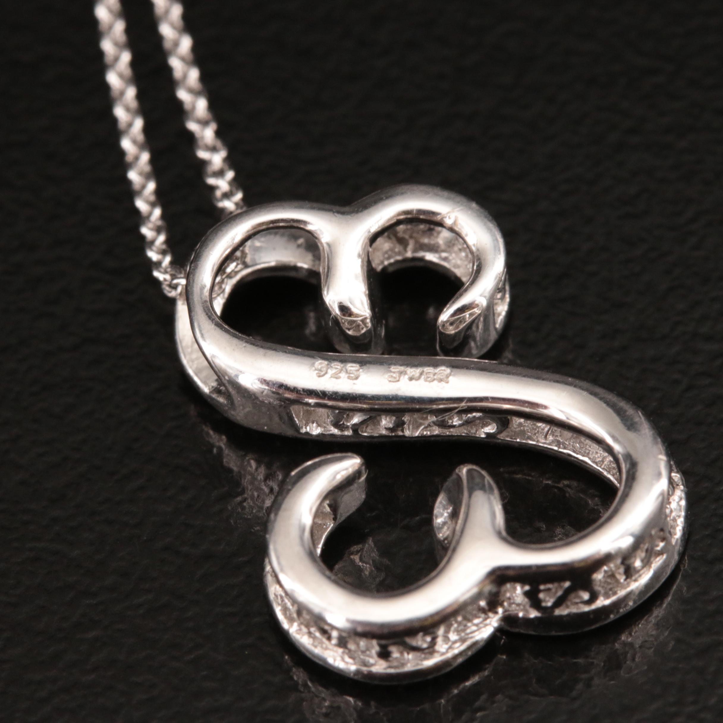 Sterling Diamond Pendant Necklace