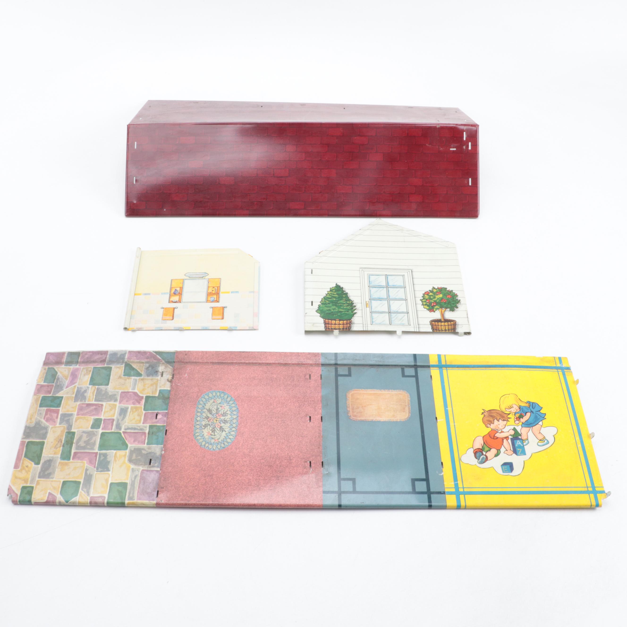 Louis Marx & Co. Metal Suburban Colonial Doll House Set, Mid-20th Century