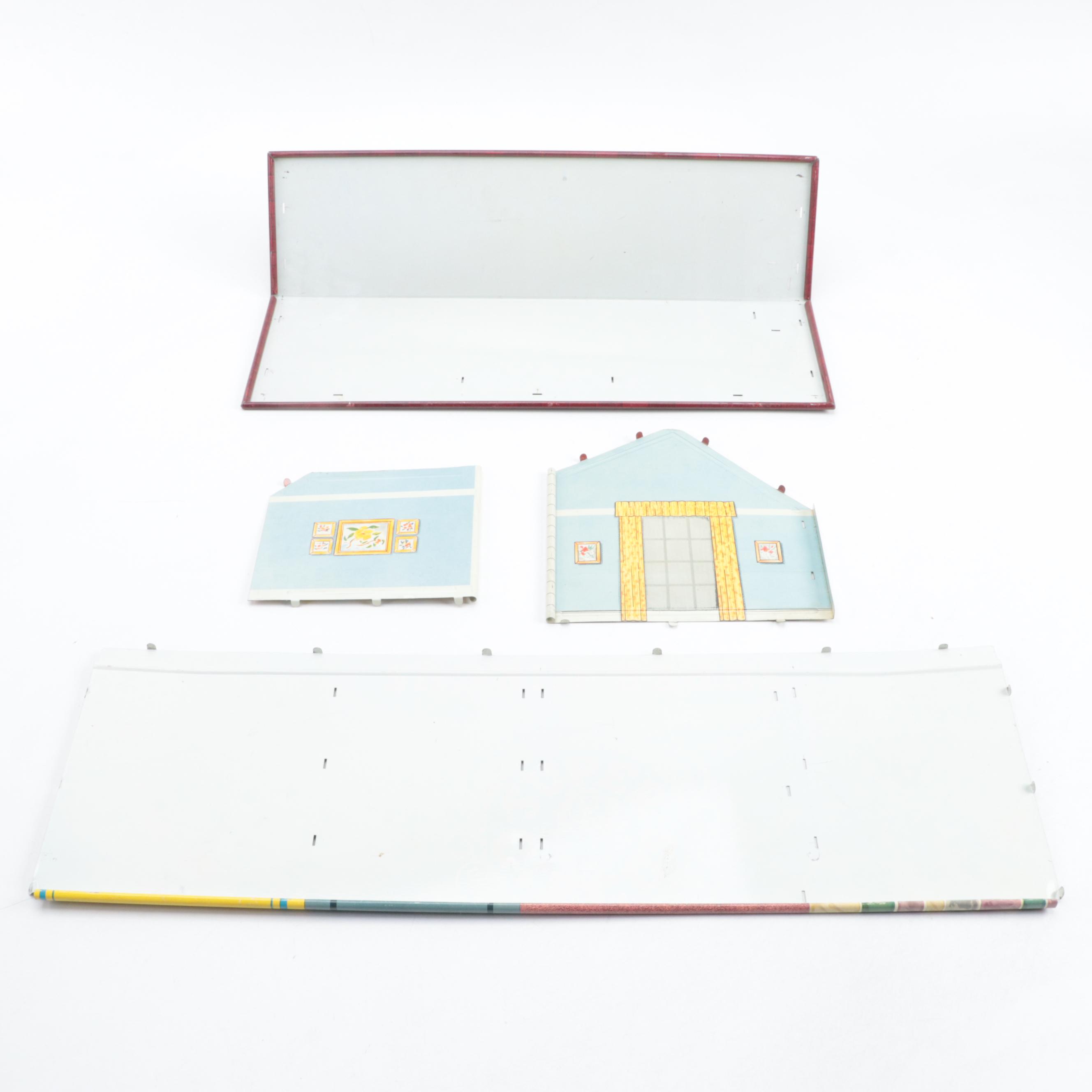 Louis Marx & Co. Metal Suburban Colonial Doll House Set, Mid-20th Century