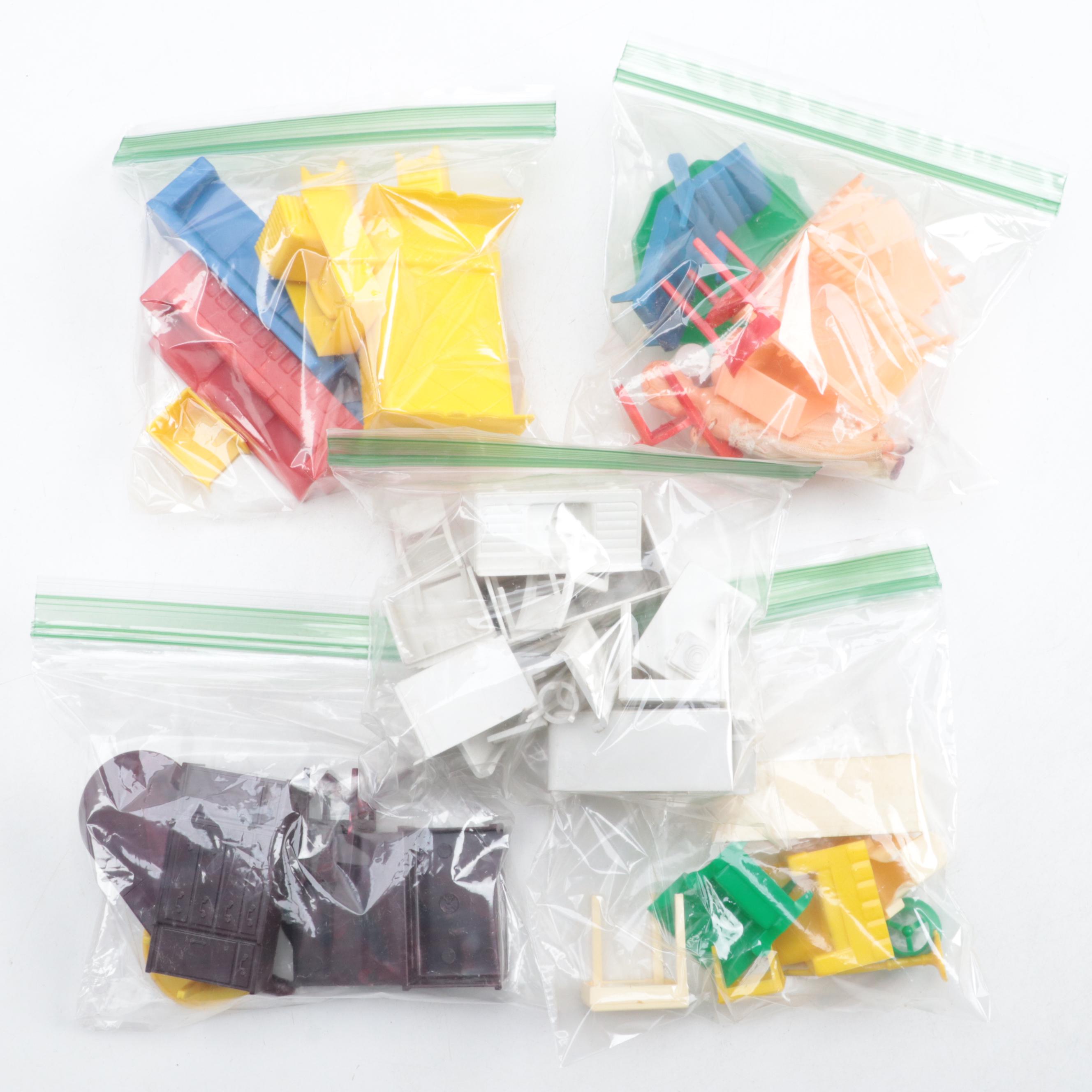 Louis Marx & Co. Metal Suburban Colonial Doll House Set, Mid-20th Century