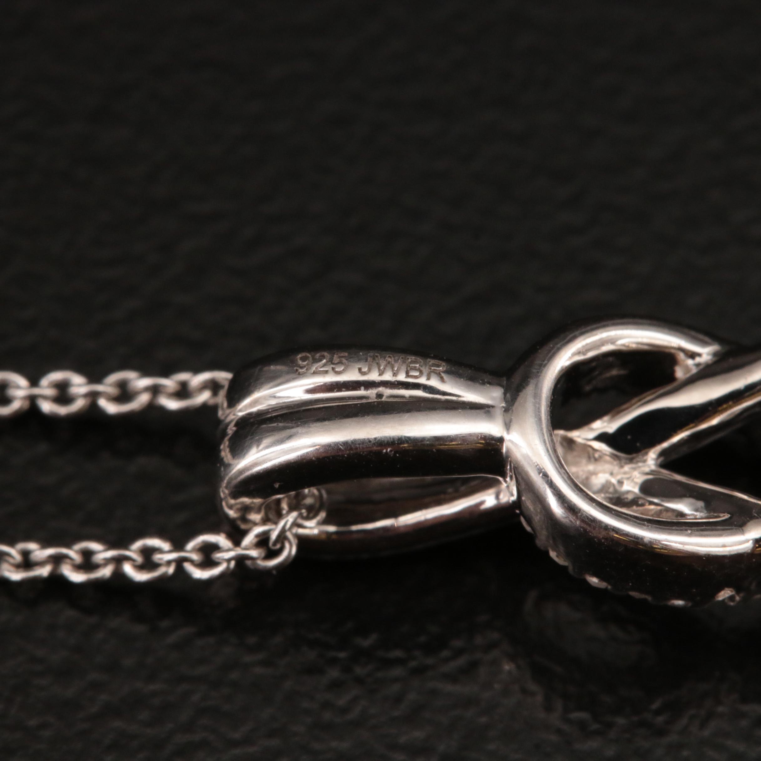 Sterling Diamond Infinity Pendant Necklace