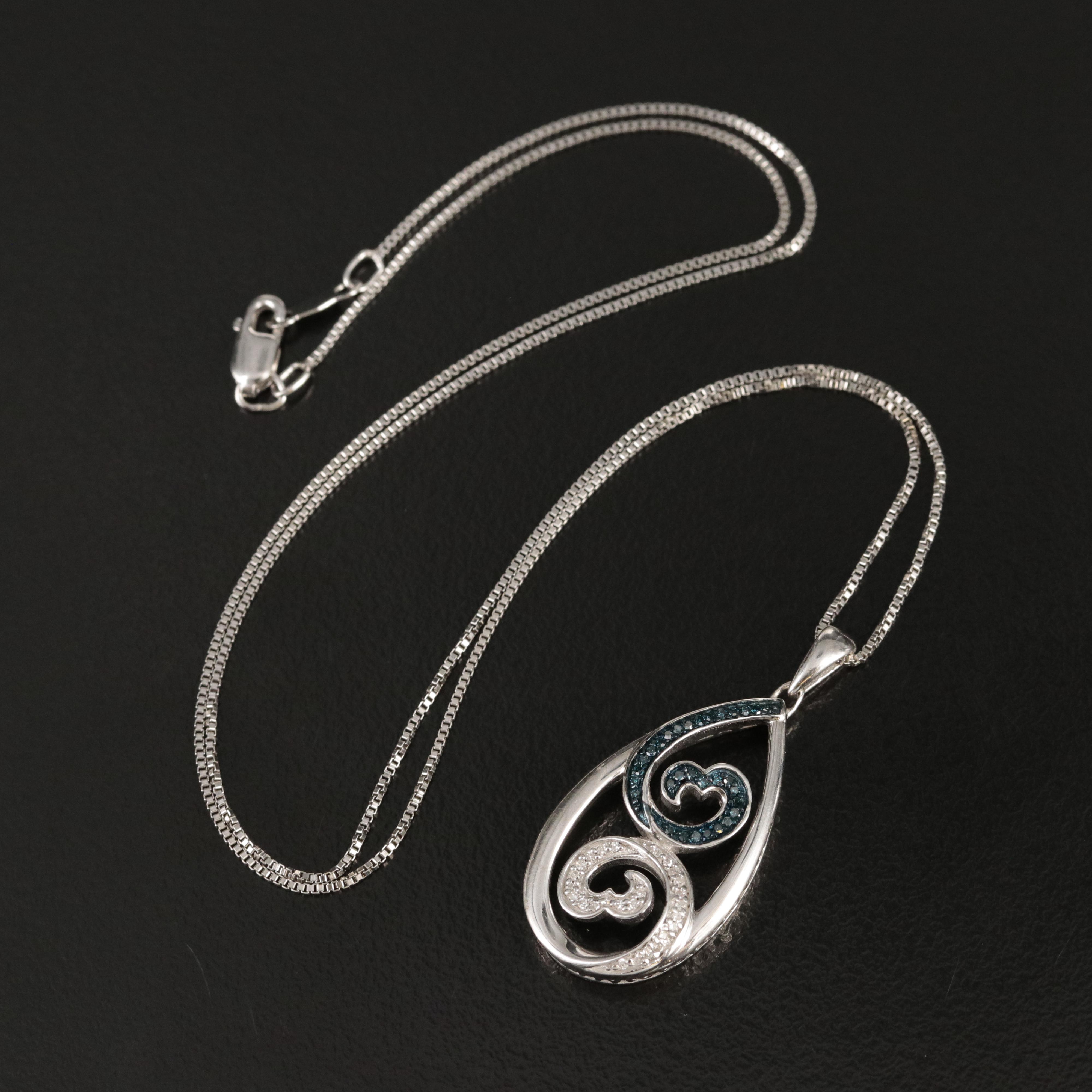 Sterling Open Heart Pendant Necklace