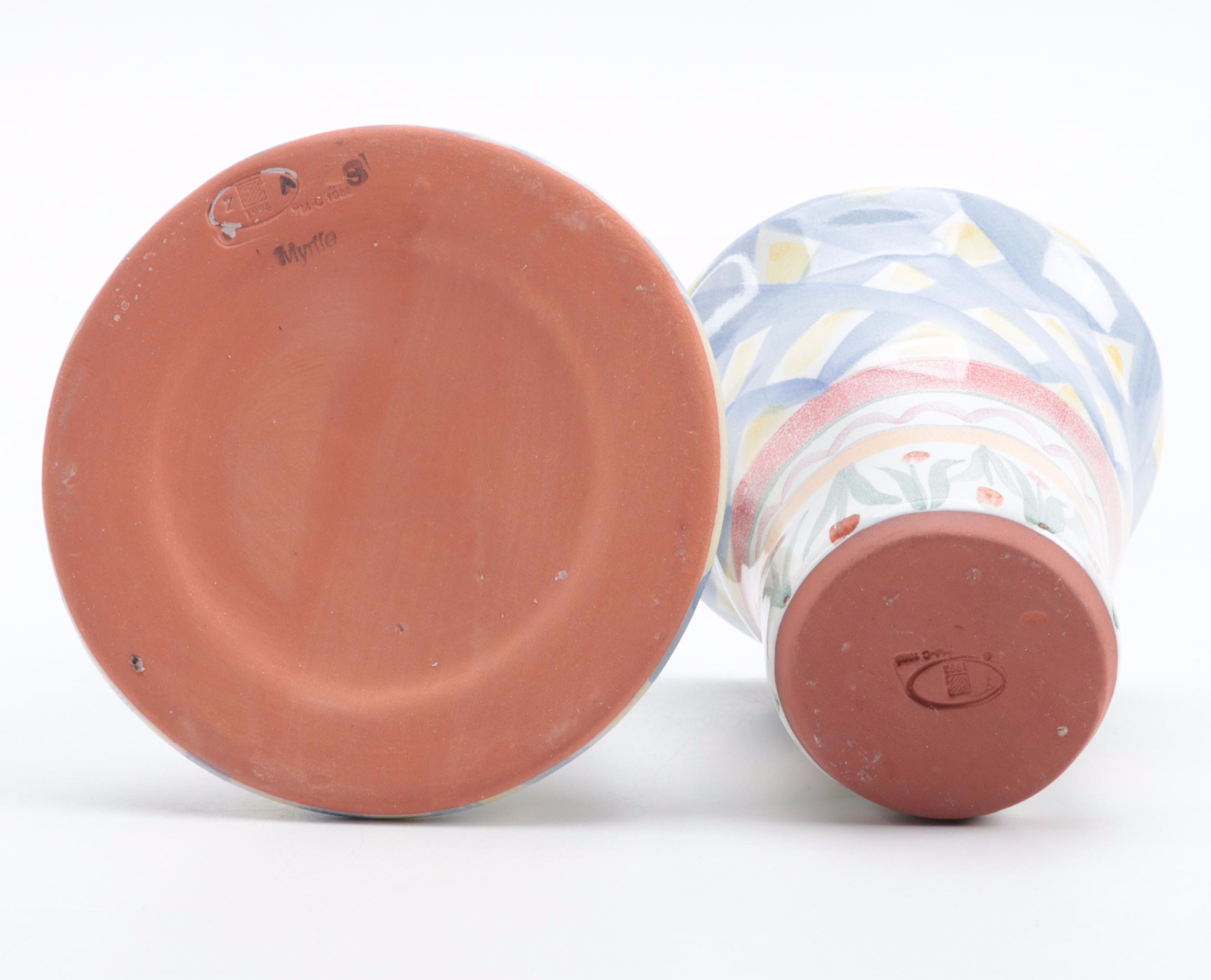 MacKenzie-Childs "Myrtle" Candlestick, "Aalsmeer" Tumbler, and "Molly" Creamer