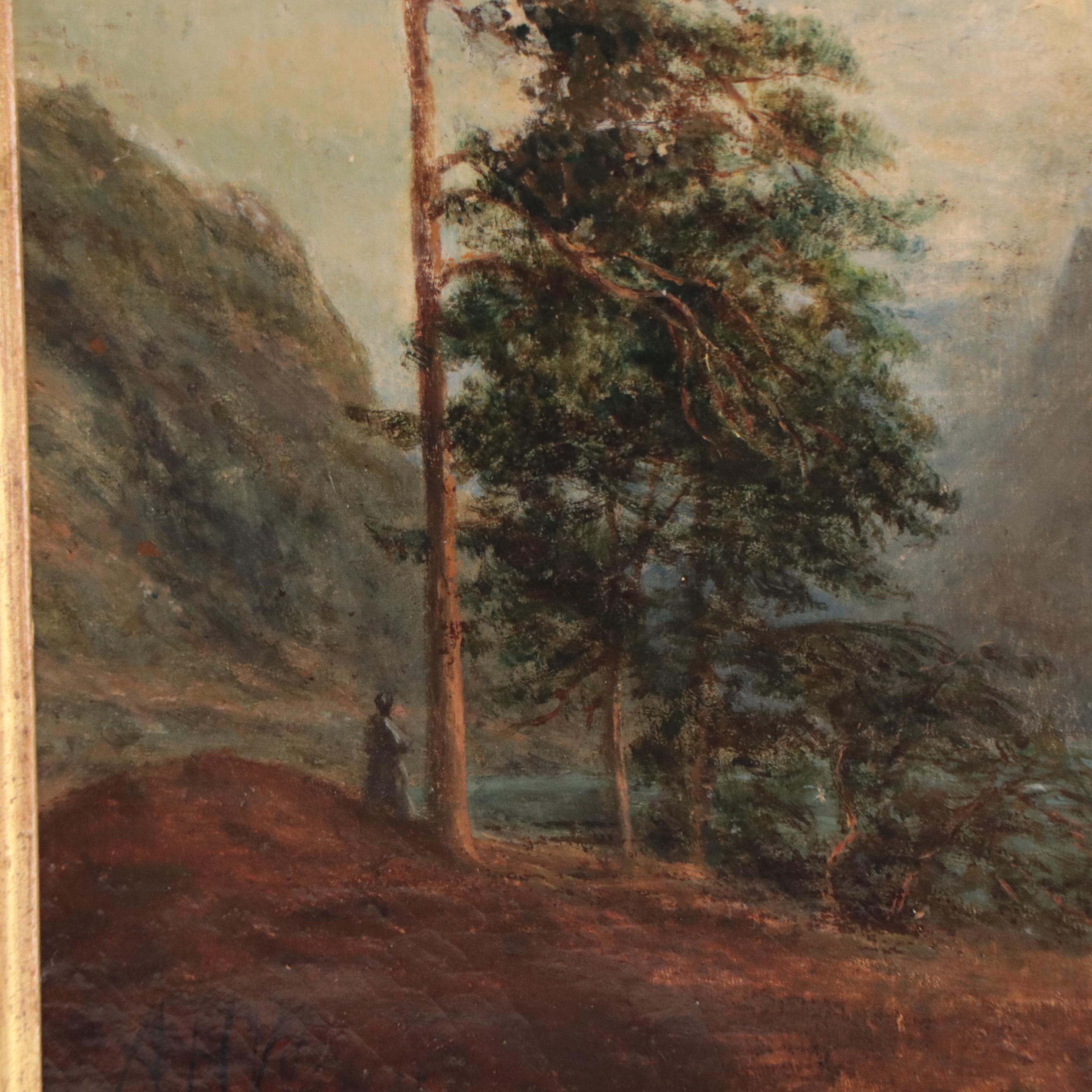 Tonalist Oil Painting of Landscape, 19th Century