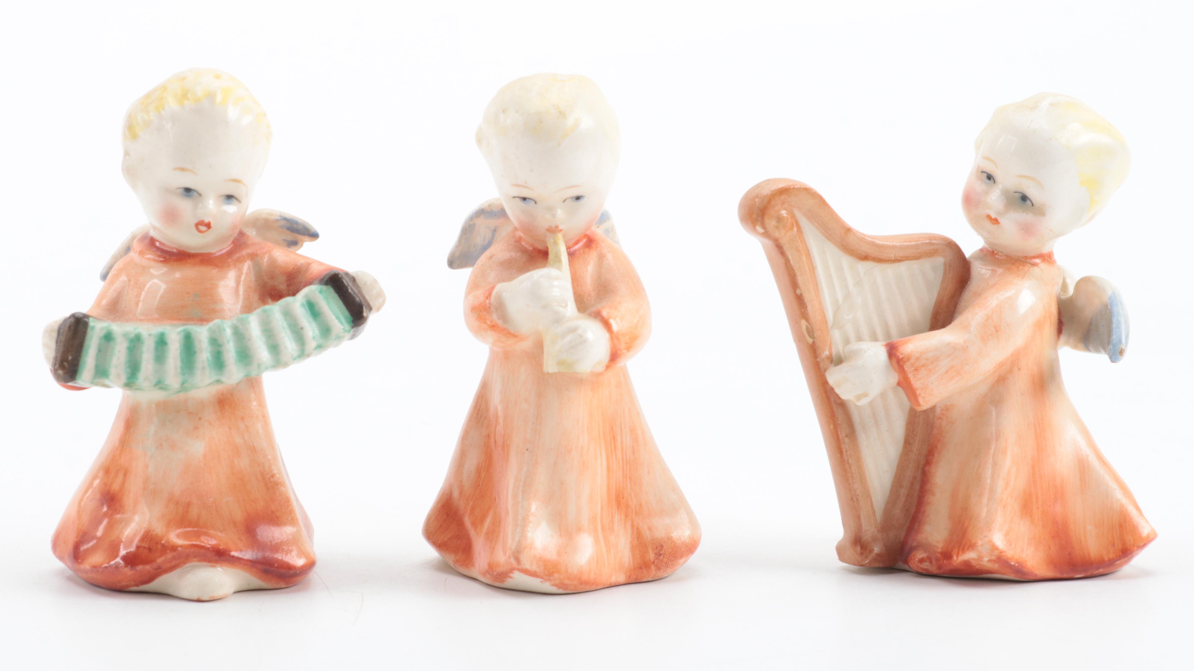 Goebel Hummel Ceramic Angel Figurines, circa 1950