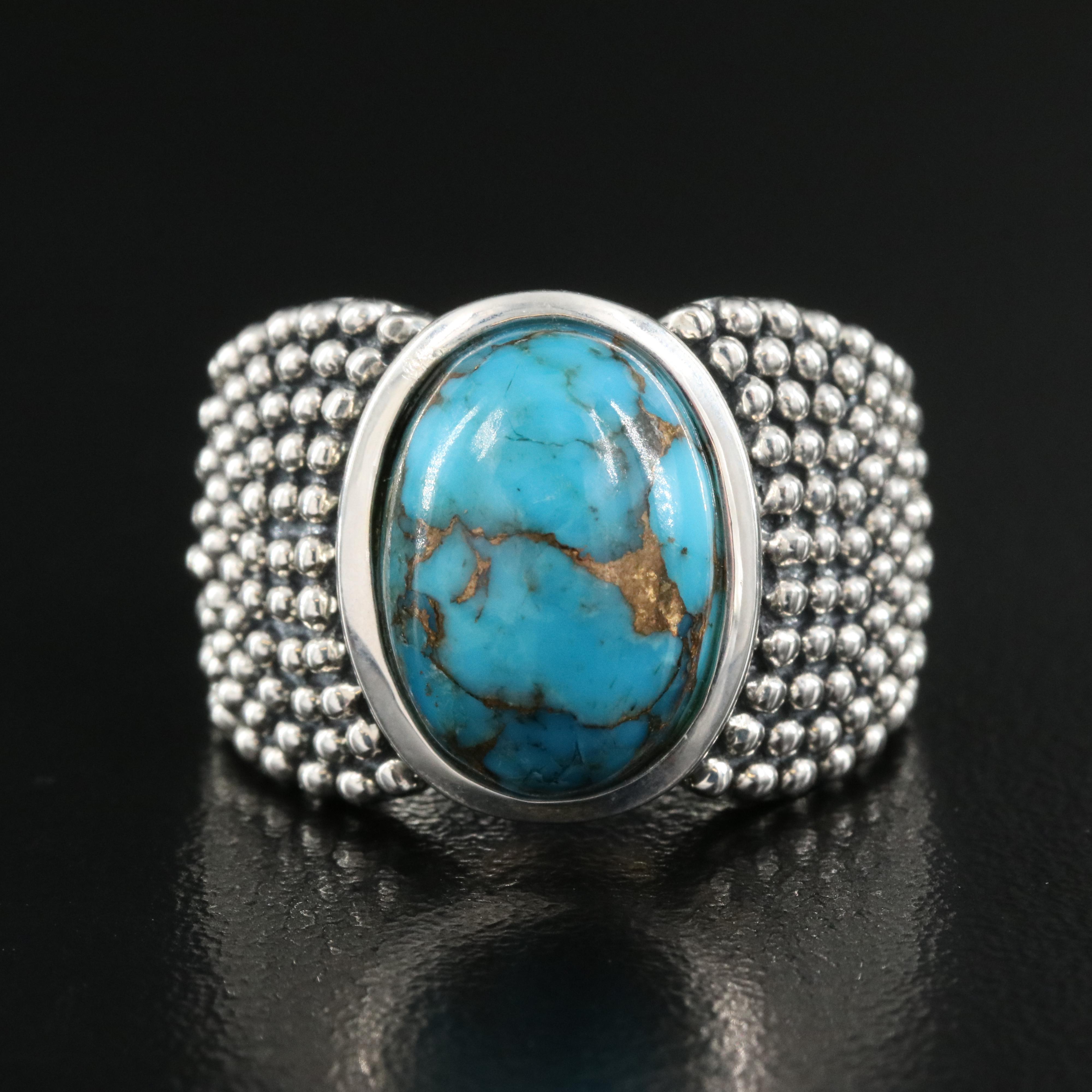 Michael Dawkins Sterling Turquoise Ring