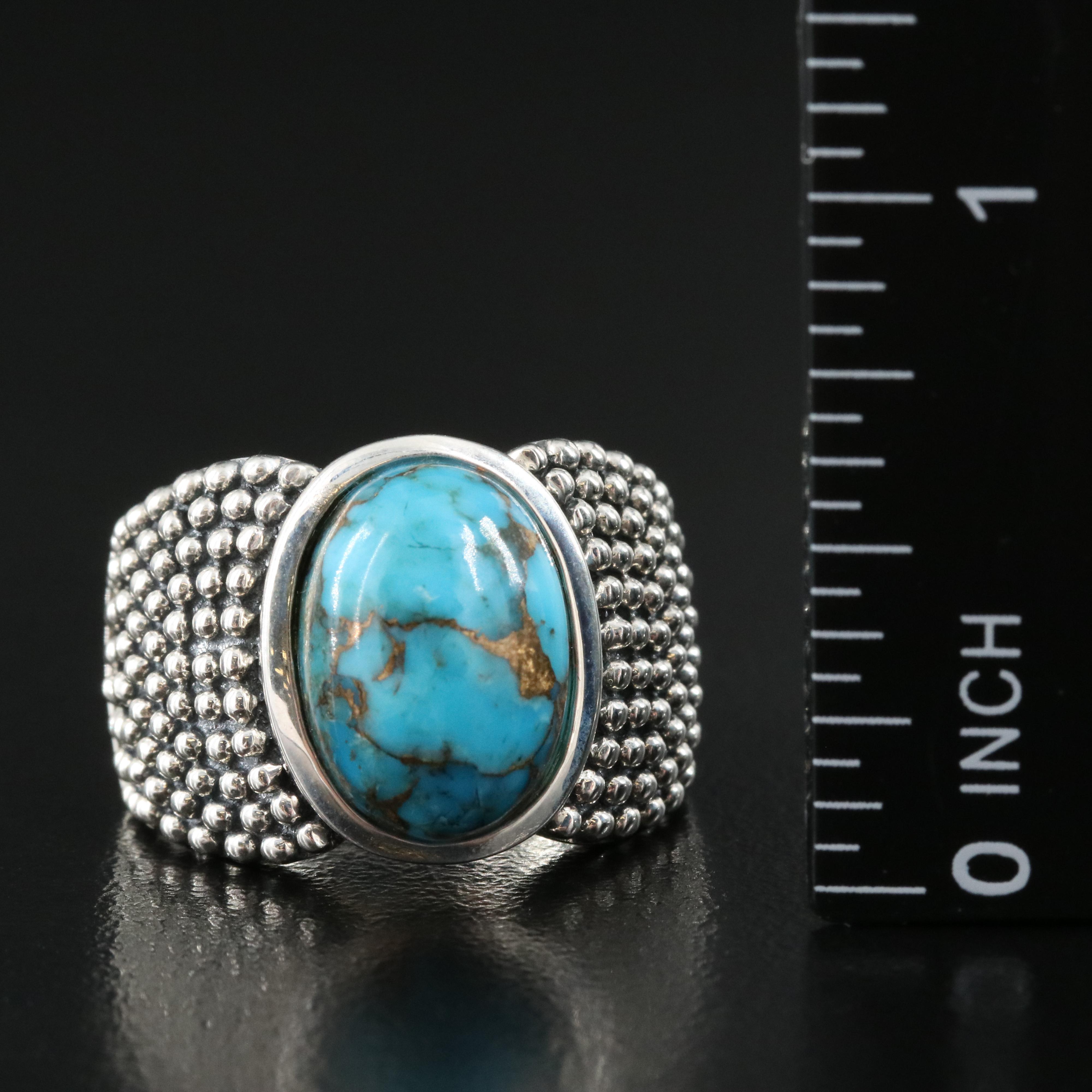 Michael Dawkins Sterling Turquoise Ring