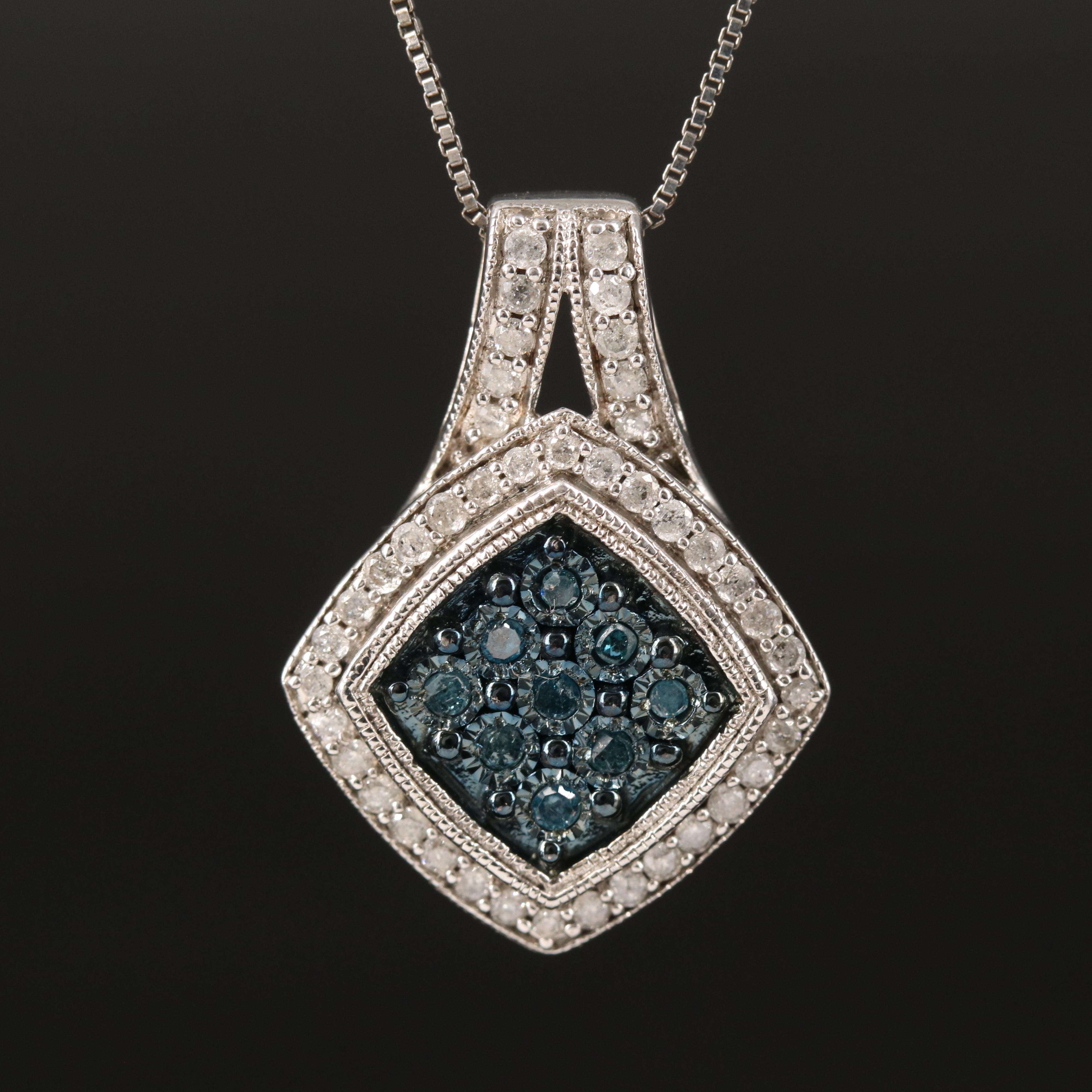 Sterling Diamond Pendant Necklace