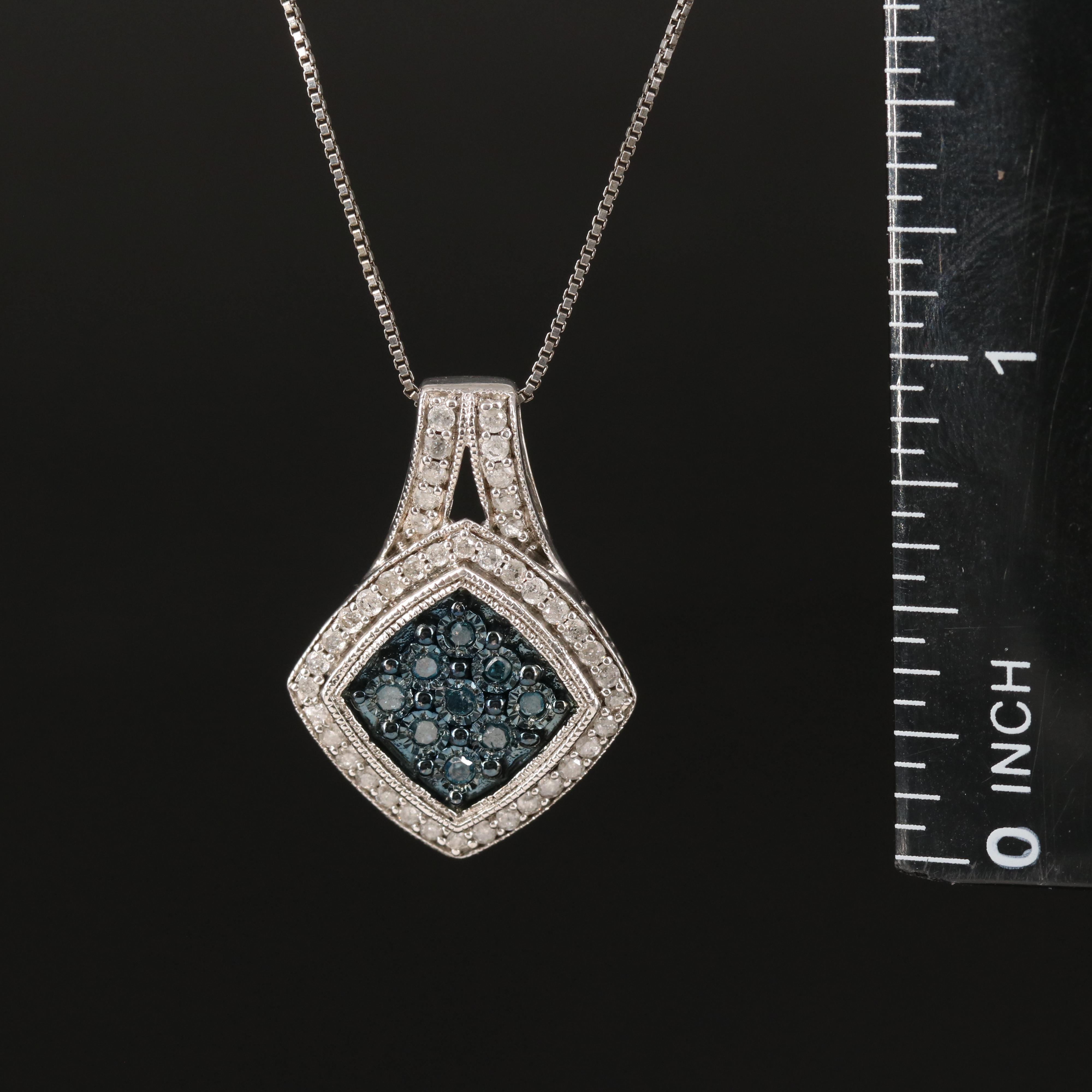 Sterling Diamond Pendant Necklace