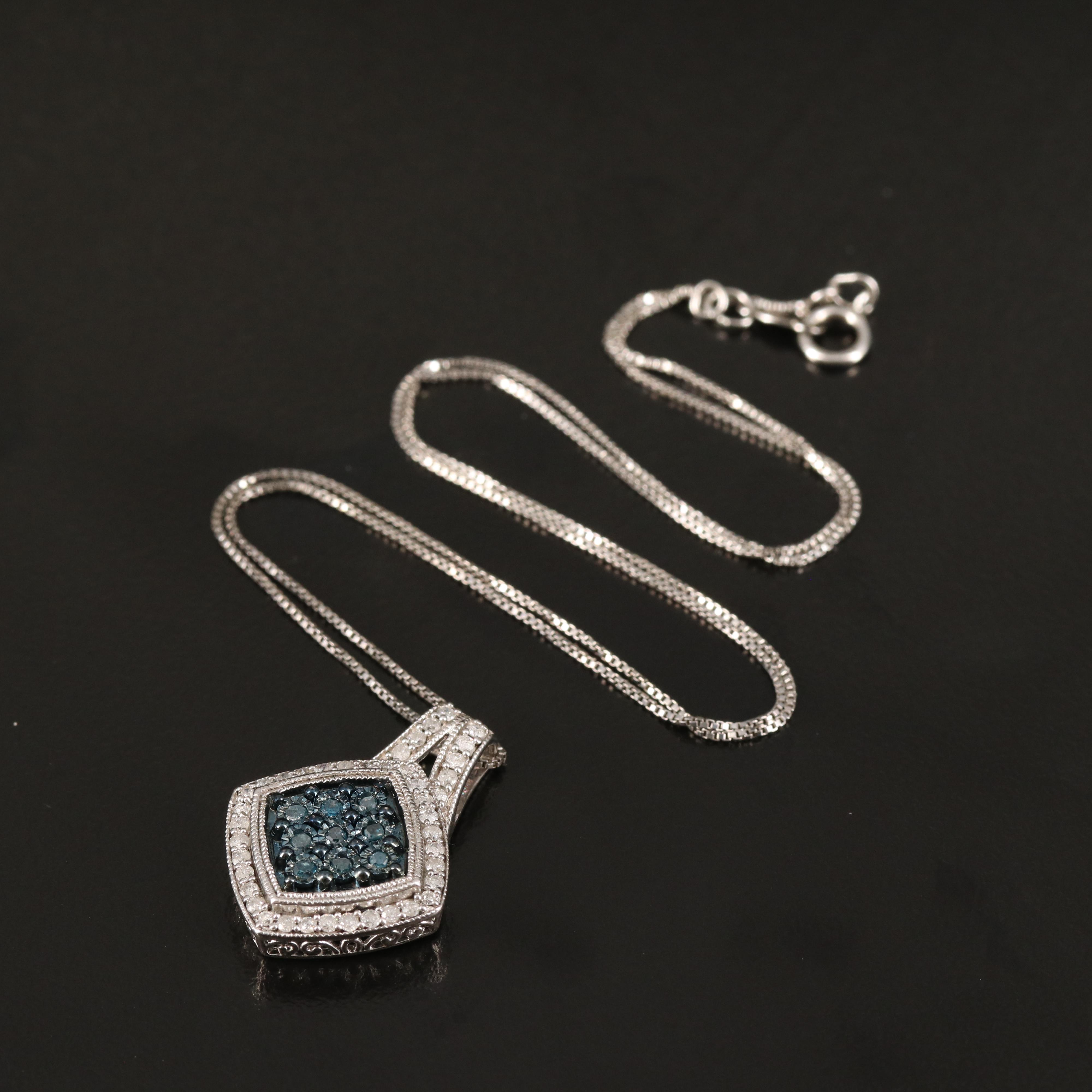 Sterling Diamond Pendant Necklace