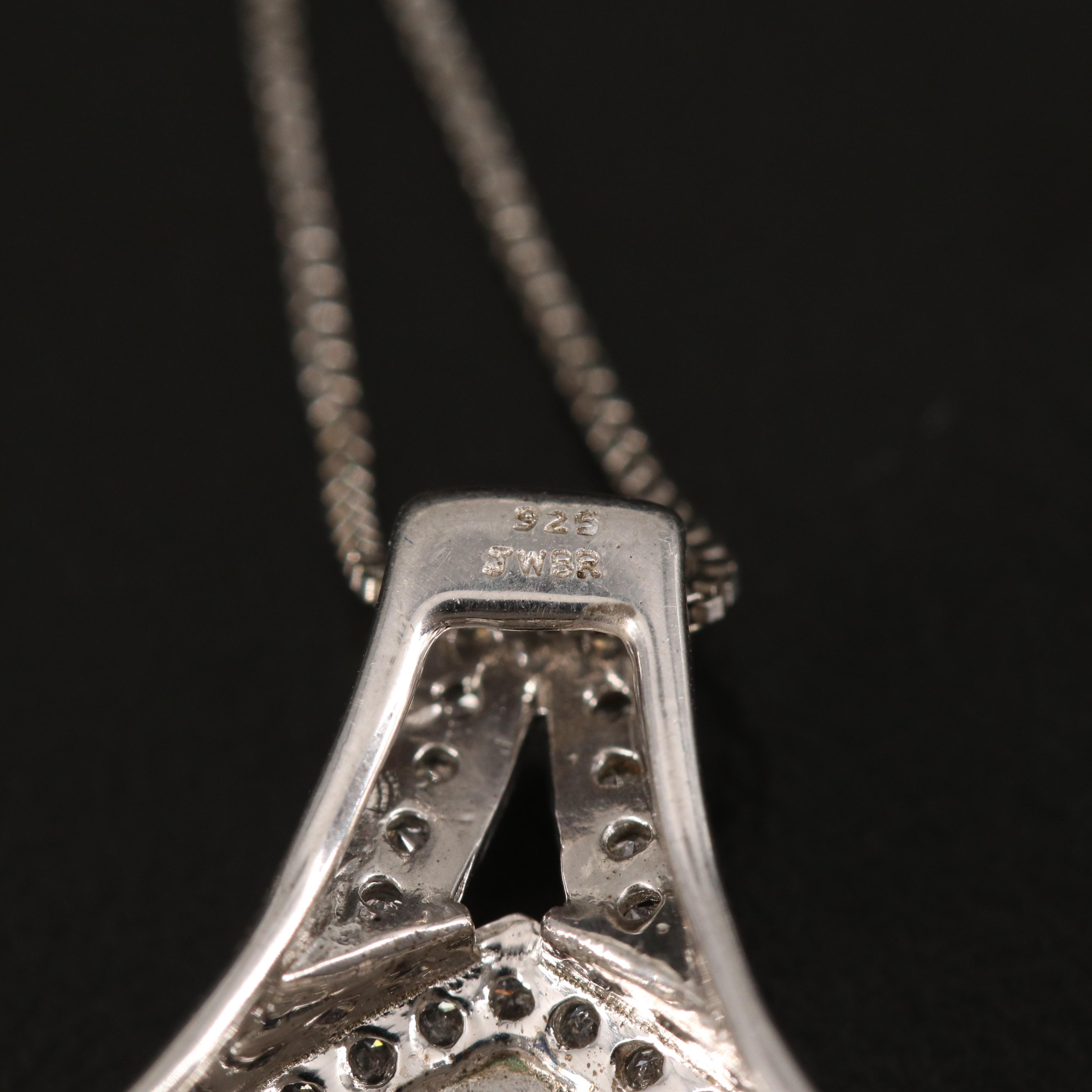 Sterling Diamond Pendant Necklace