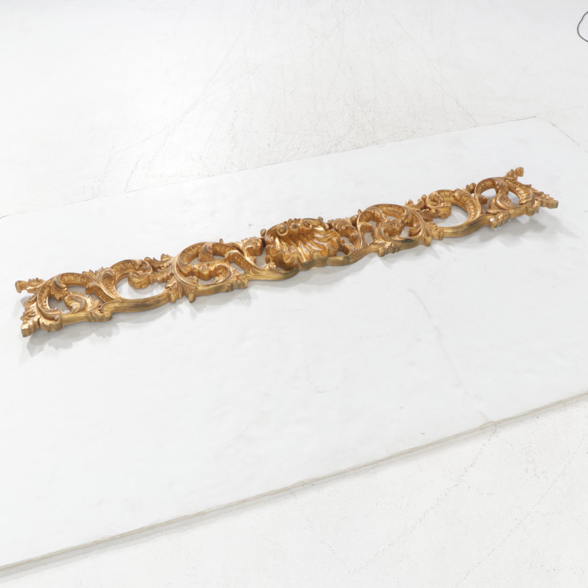Hand-Painted Gold Tone Wooden Scroll Wall Decor