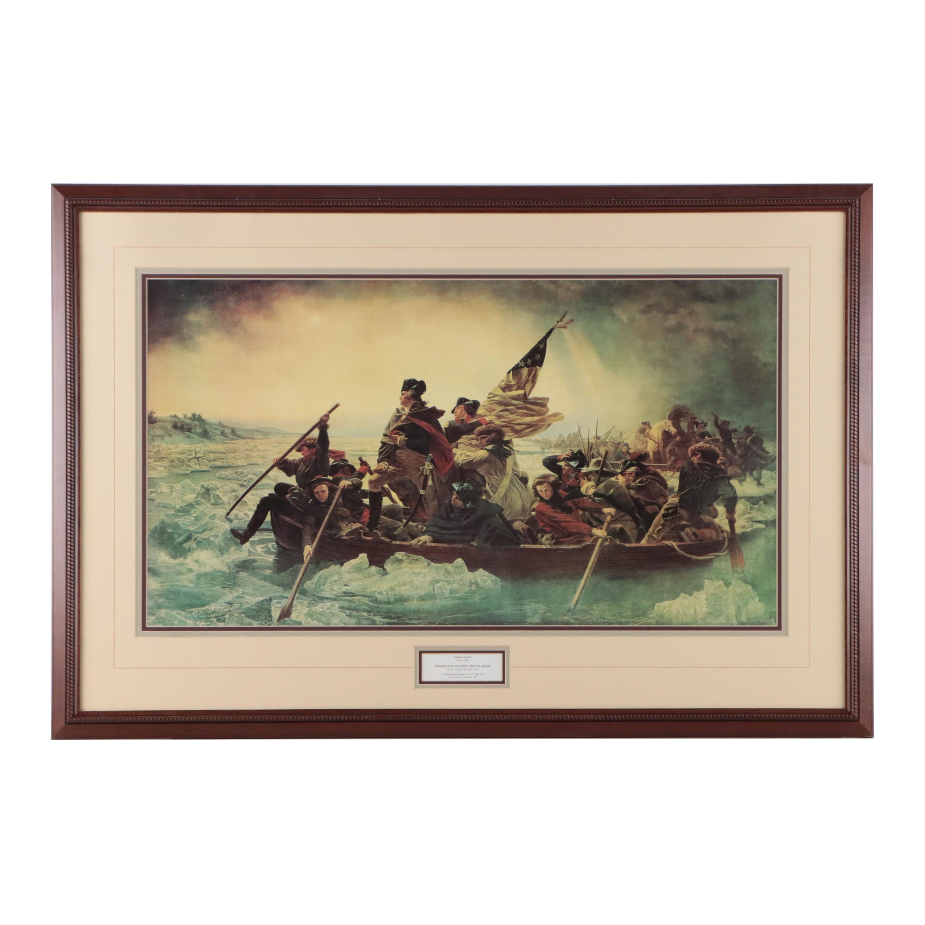Offset Lithograph After Emanuel Leutzé "Washington Crossing the Delaware"