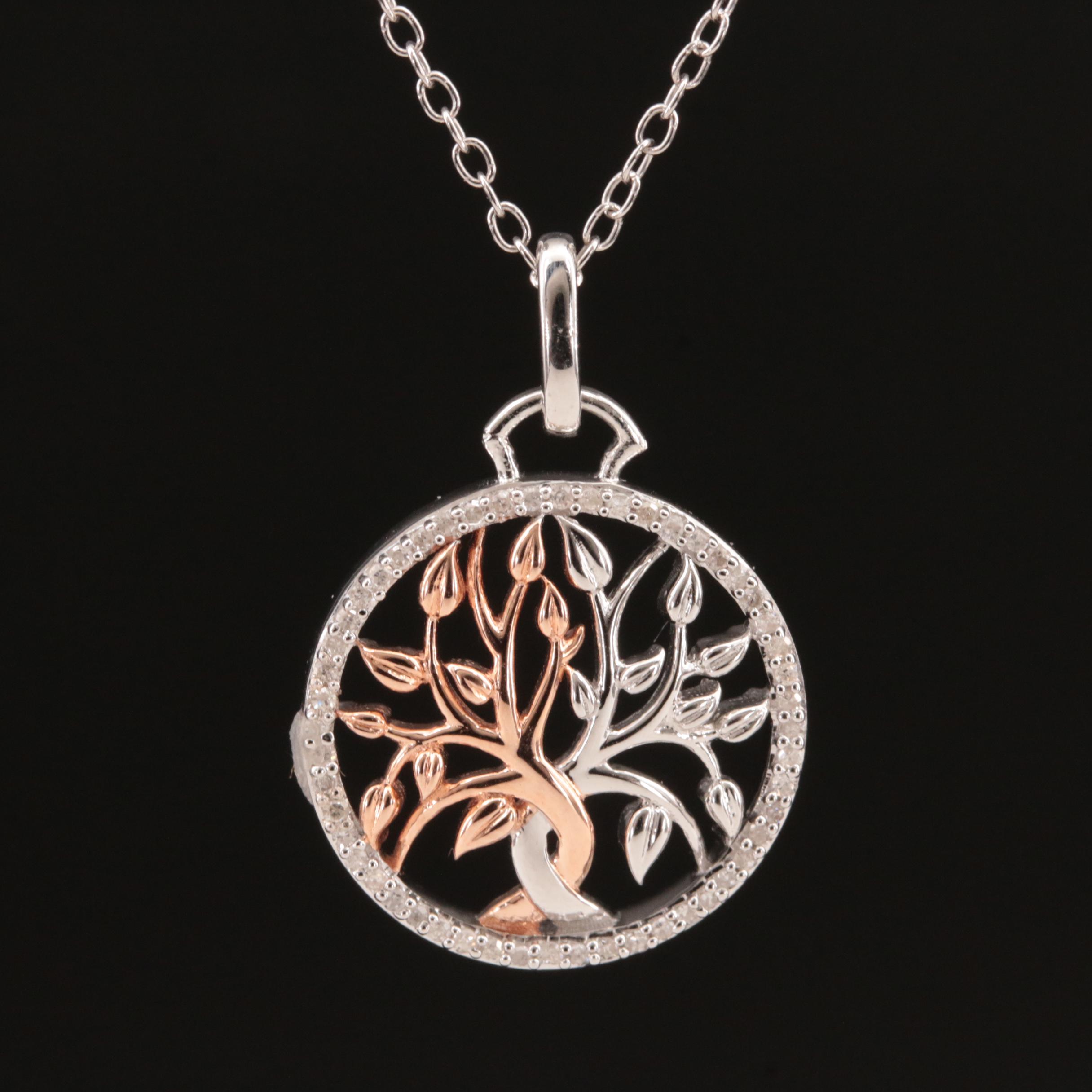 Hallmark Sterling Diamond Tree of Life Pendant Necklace