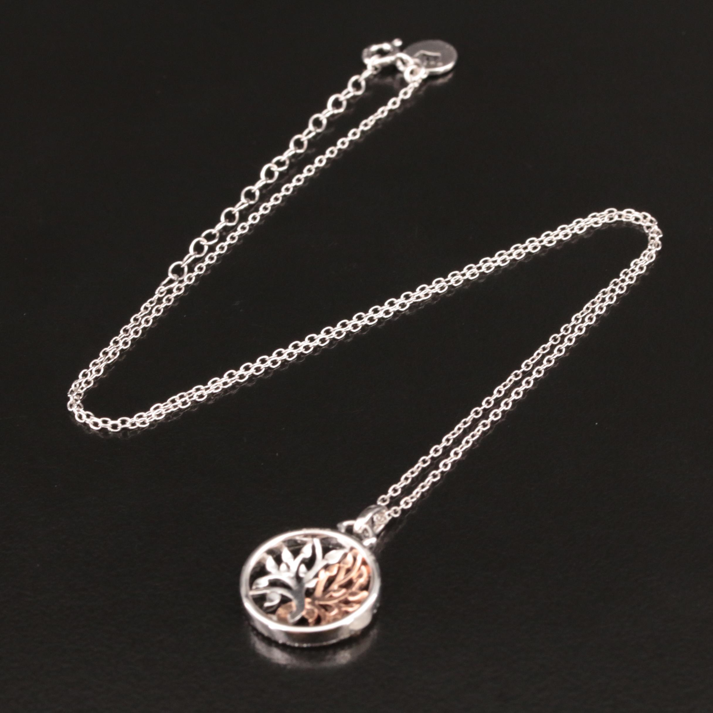 Hallmark Sterling Diamond Tree of Life Pendant Necklace