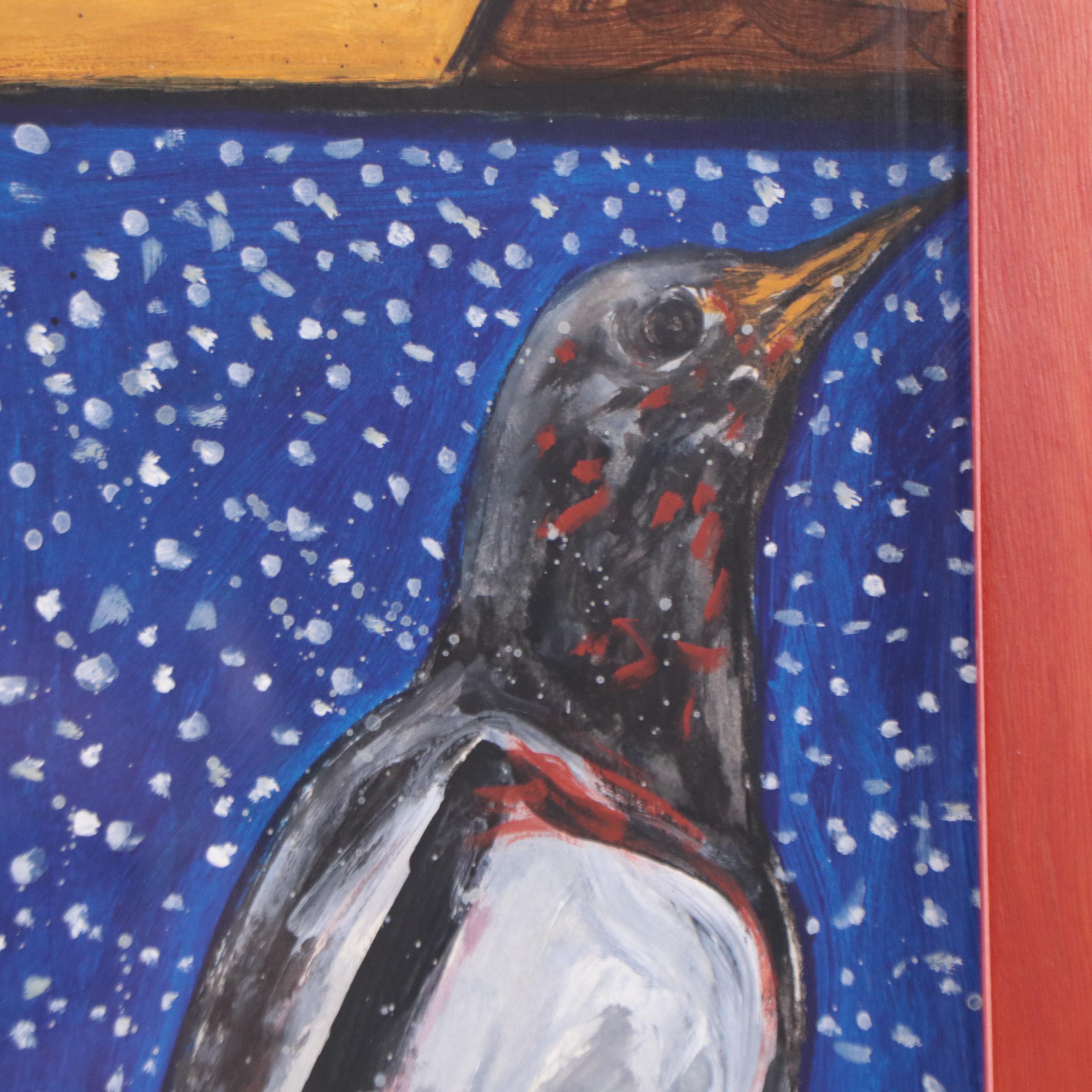 Italo Scanga Abstract Mixed Media Painting, 1988